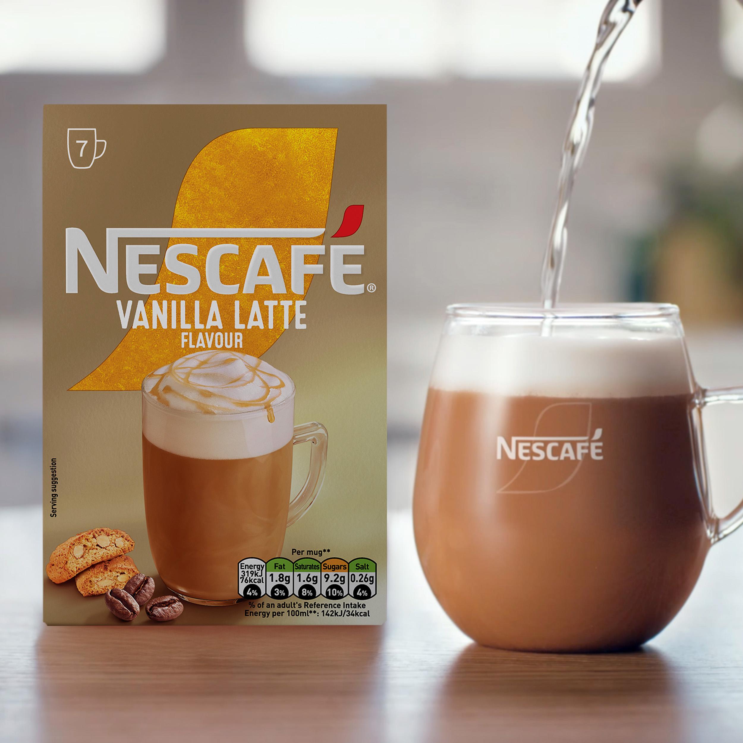 Nescafe Vanilla Latte Instant Coffee Sachets x7 129.5g thumbnail 3