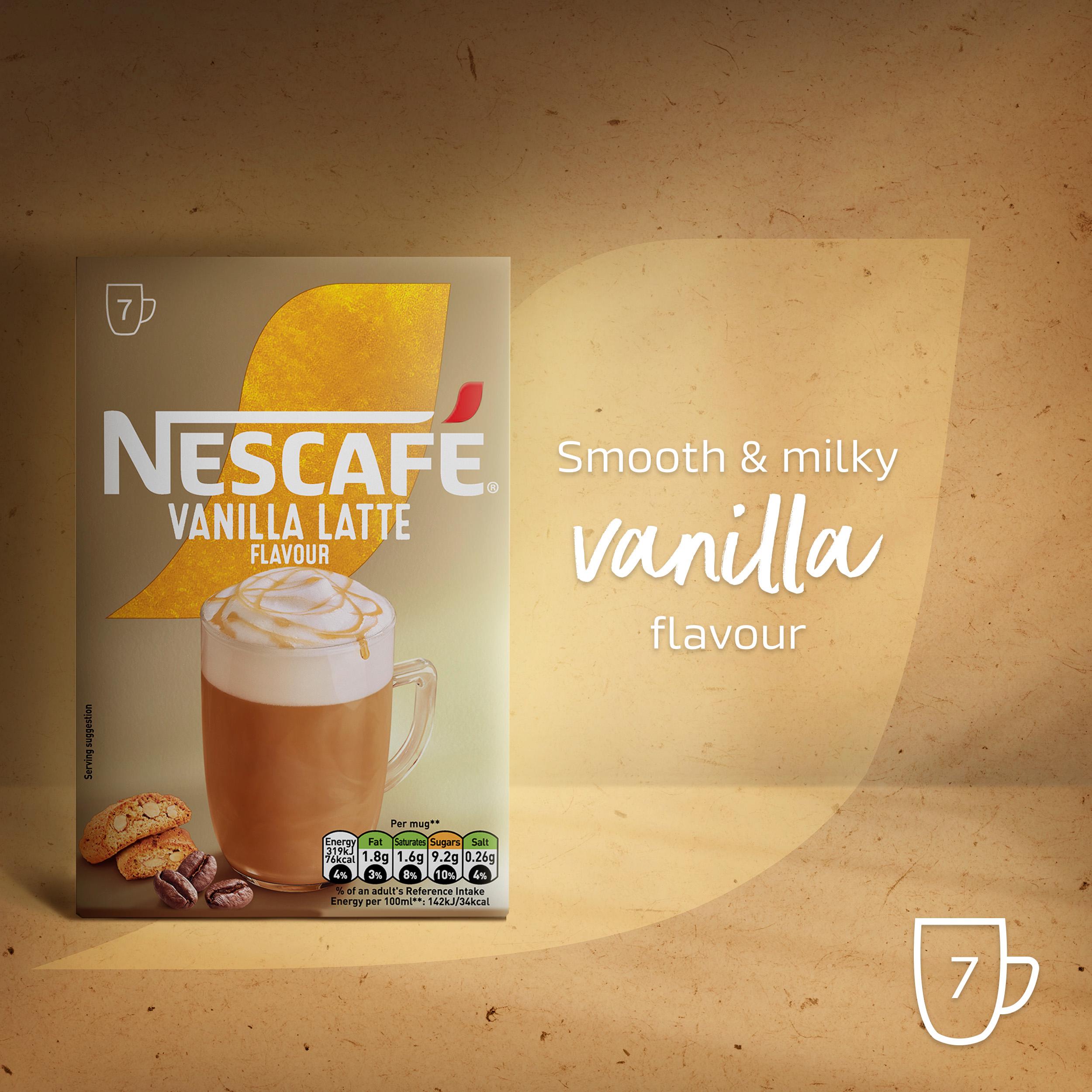 Nescafe Vanilla Latte Instant Coffee Sachets x7 129.5g thumbnail 6
