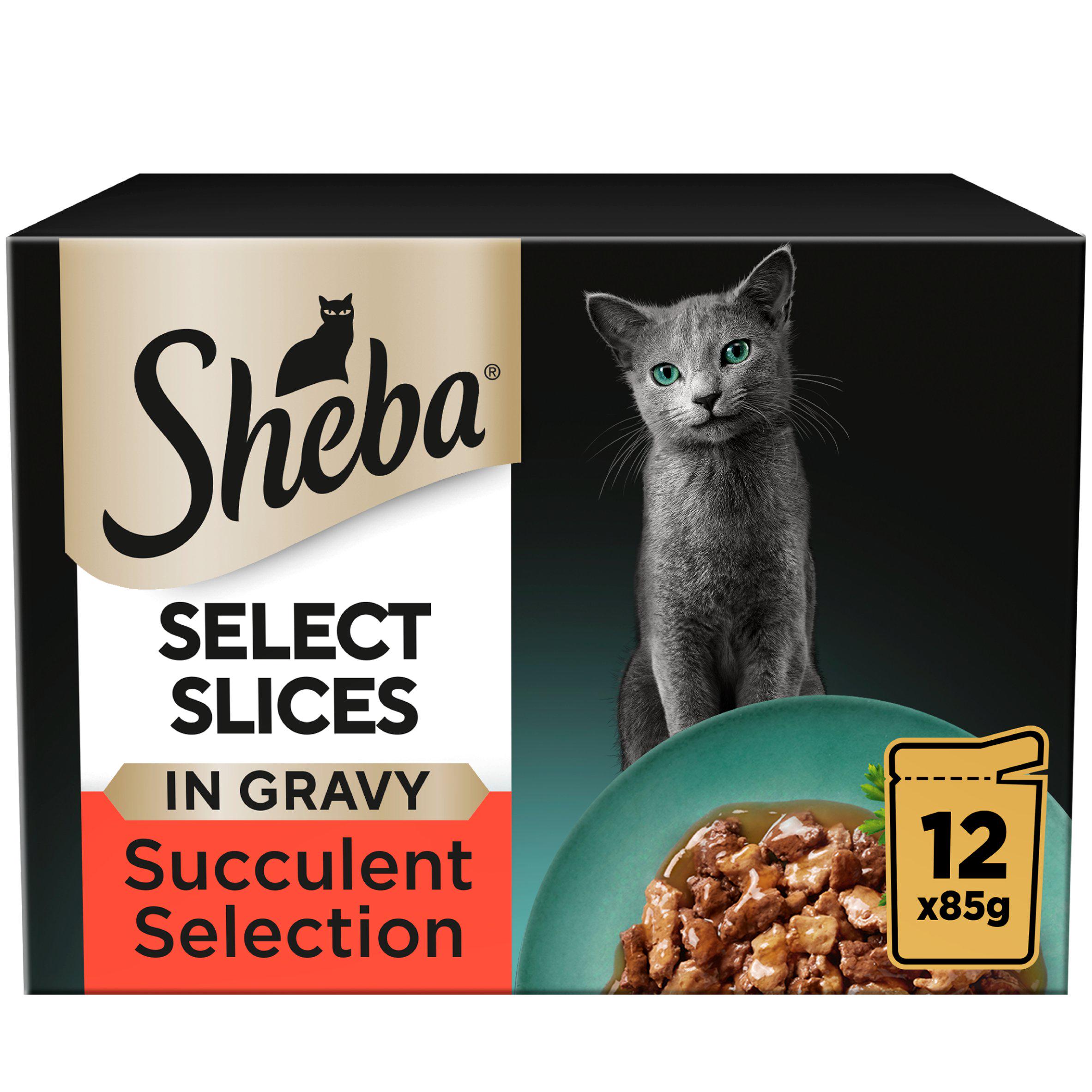 Sheba Select Slices Succulent Selection in Gravy Wet Cat Food Pouches 12 x 85g