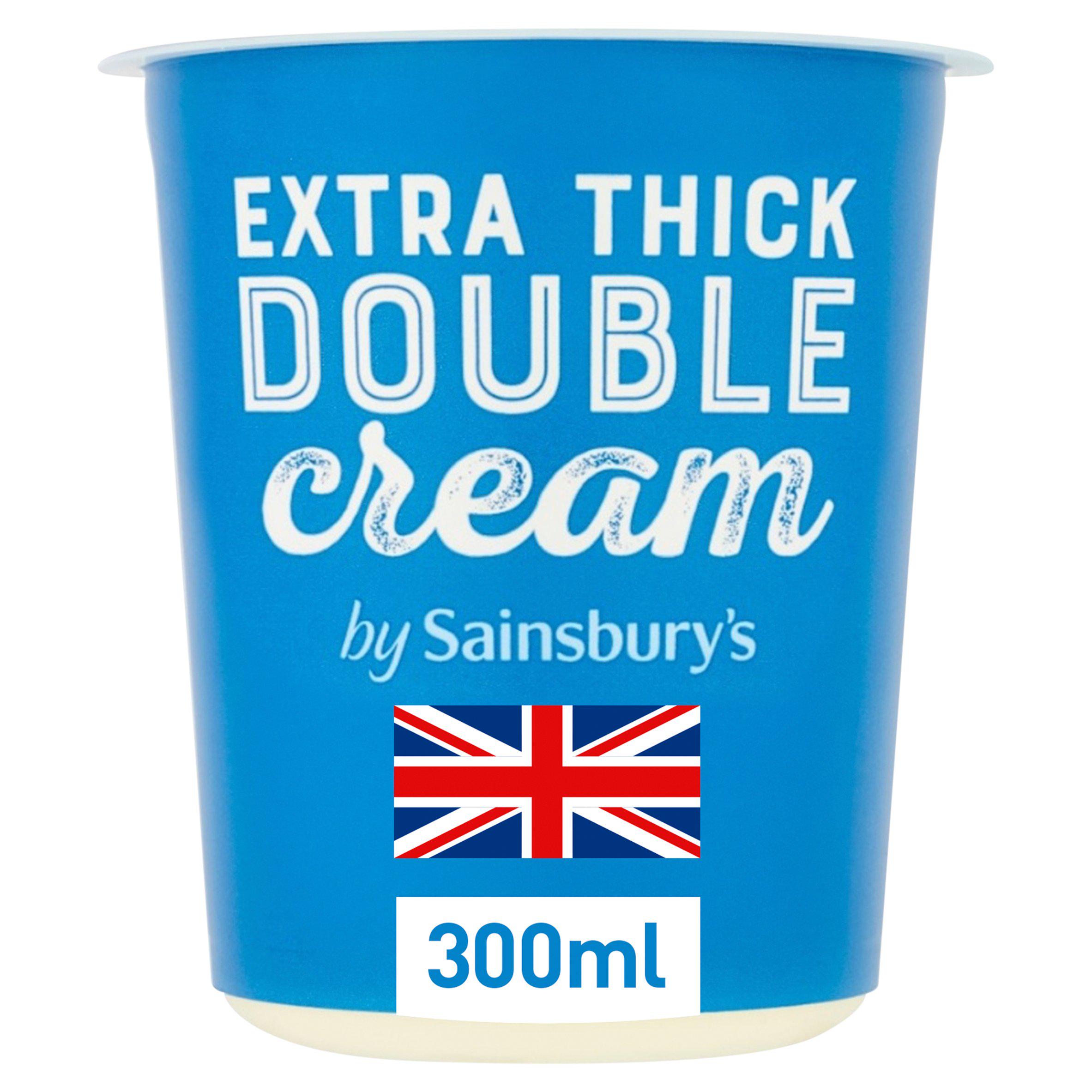Sainsbury's British Extra Thick Double Fresh Cream 300ml