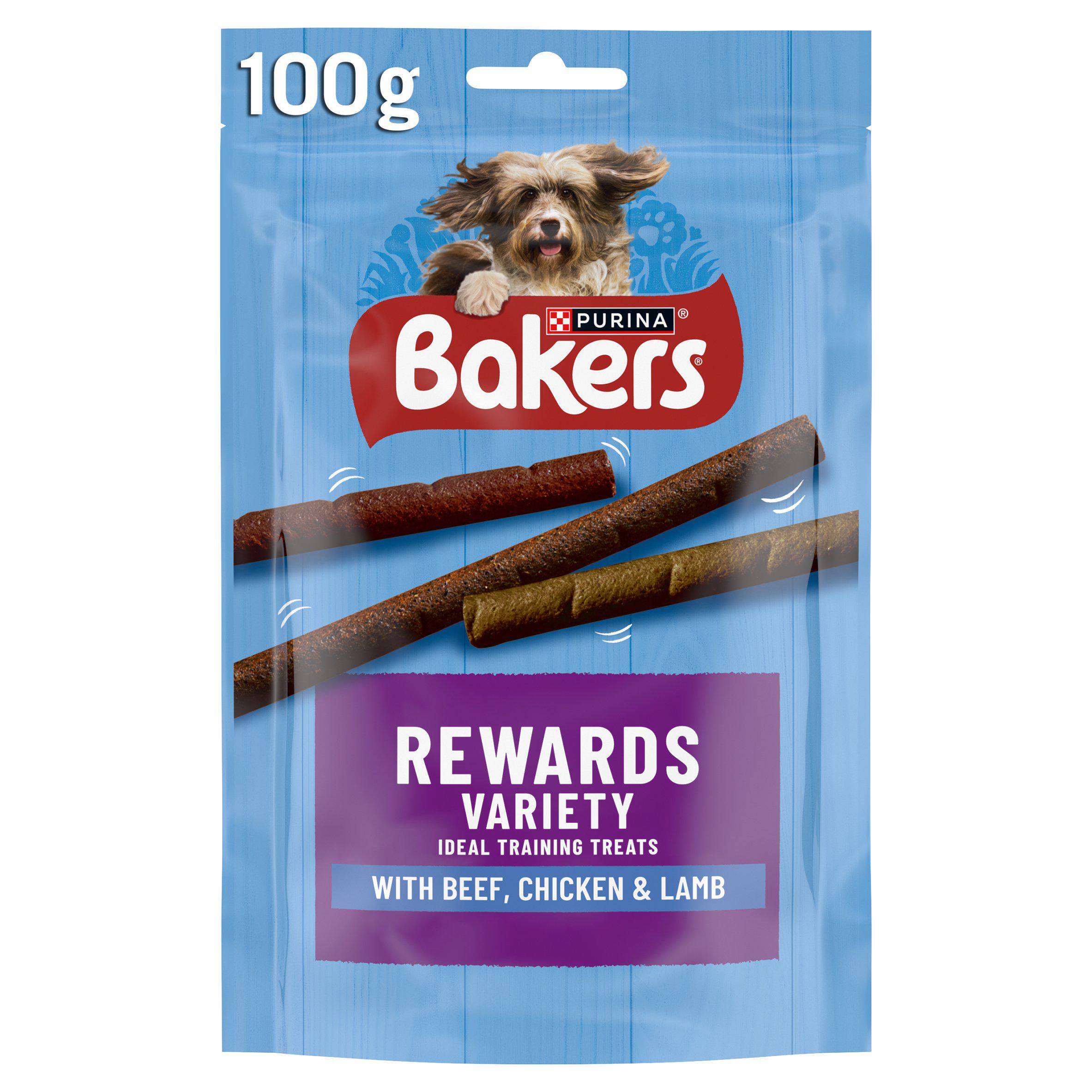 Bakers Rewards Chicken, Beef & Lamb Dog Treats 100g