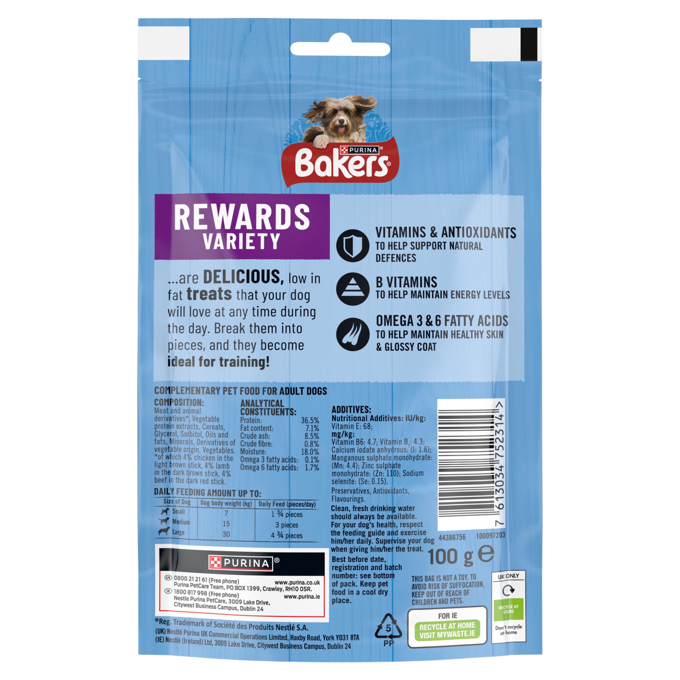 Bakers Rewards Chicken, Beef & Lamb Dog Treats 100g thumbnail 2