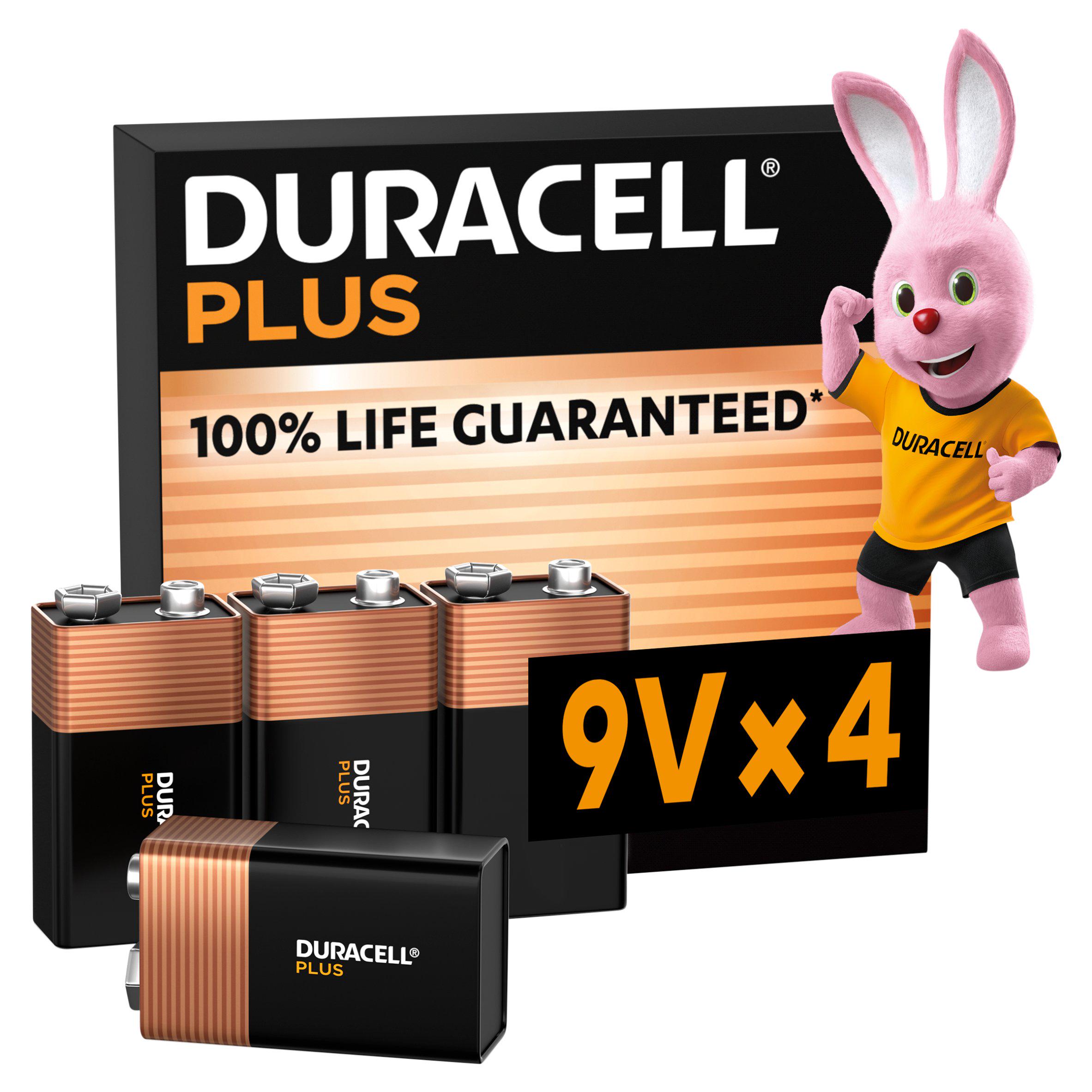 Duracell Plus 100% 9V Alkaline Batteries