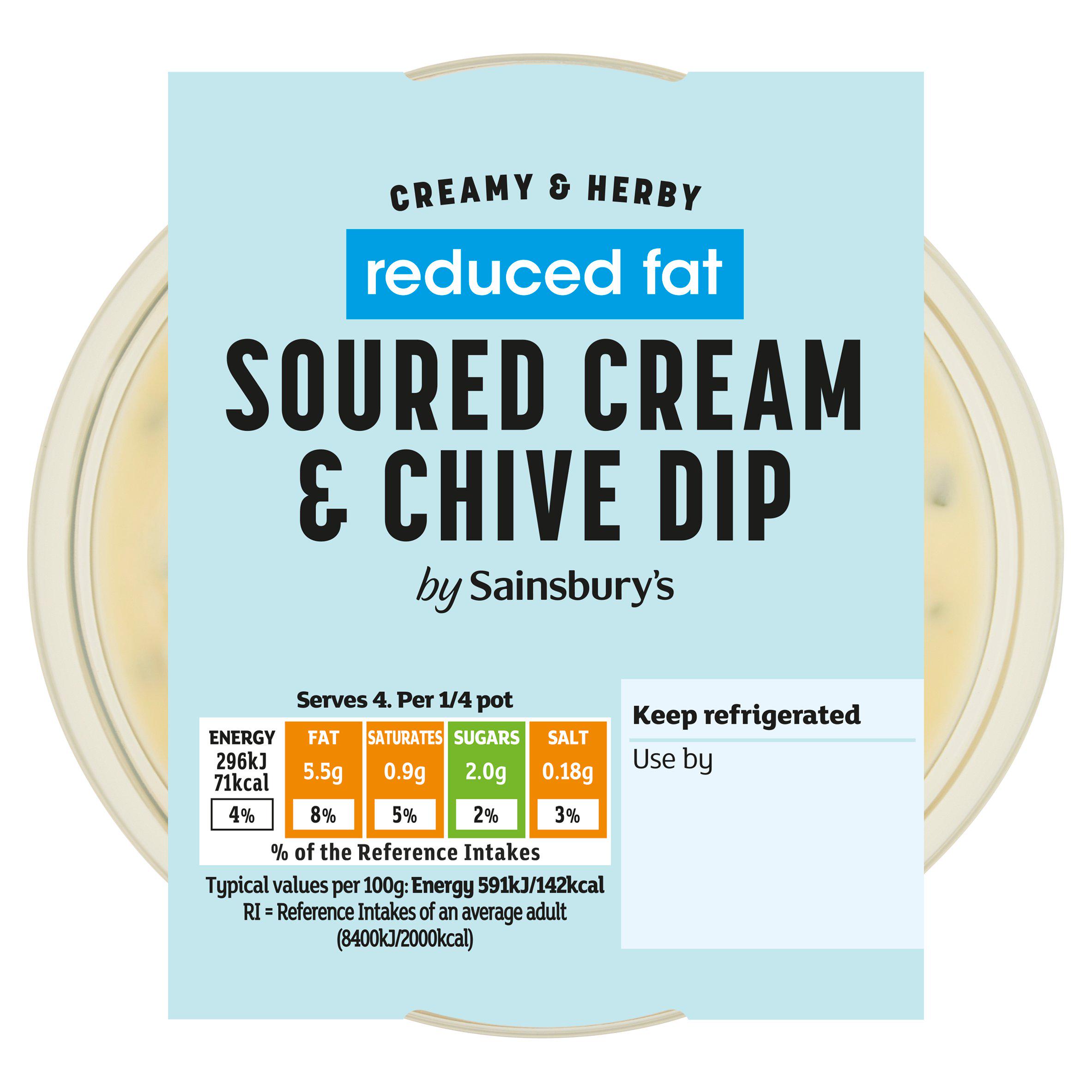 Sainsbury's Soured Cream & Chive Dip, Be Good To Yourself 200g