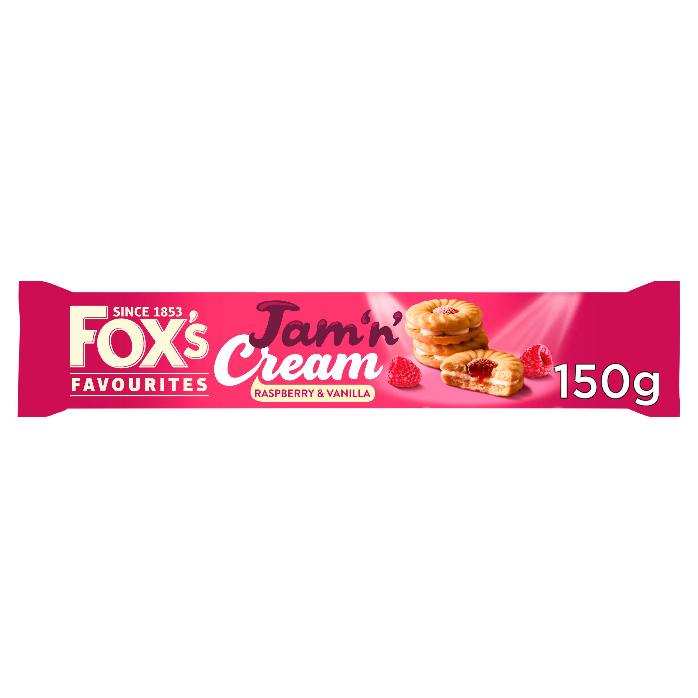 Fox's 150g Biscuits Jam 'n' Cream Raspberry & Vanilla Biscuits