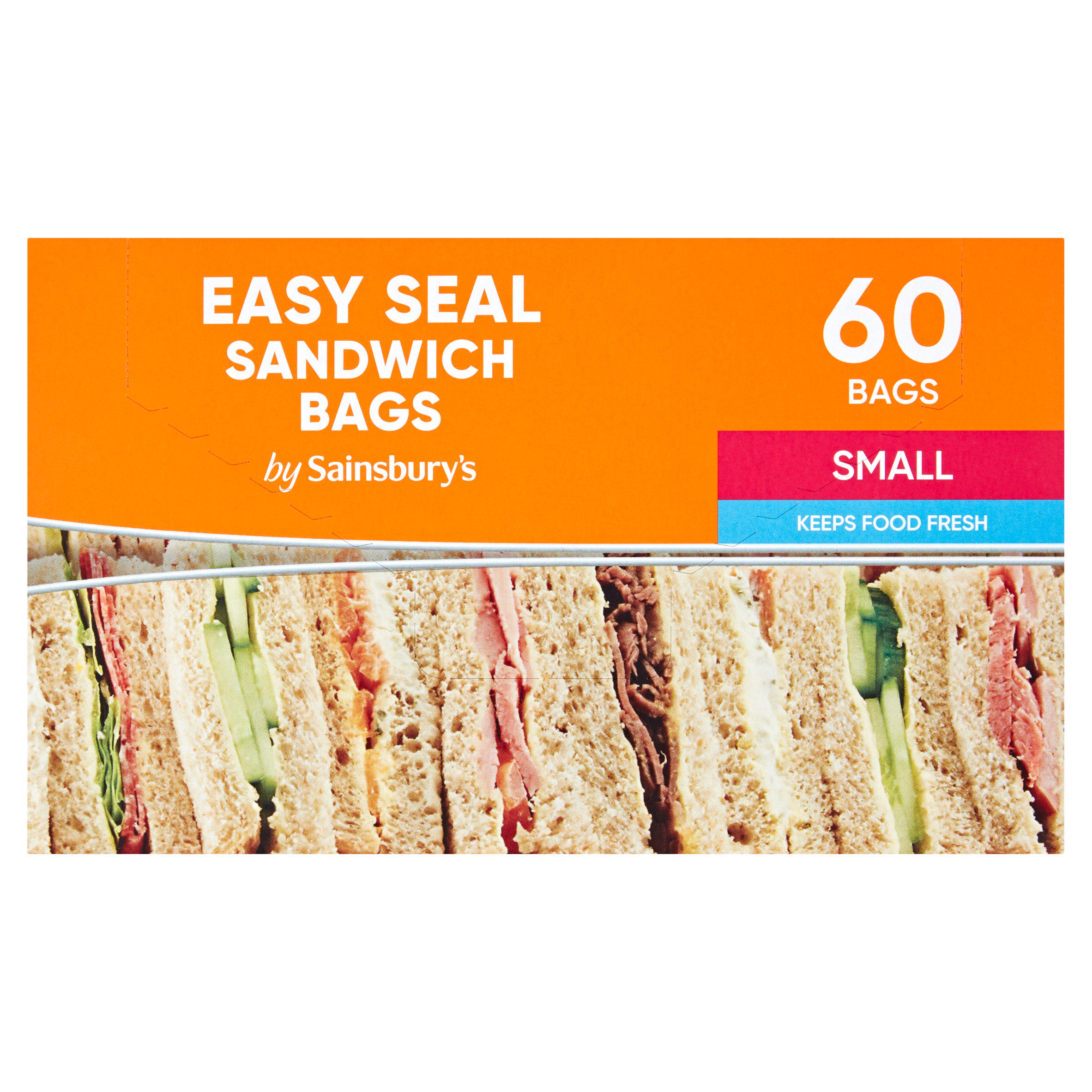 Sainsbury's Sandwich Bags Easy Seal 19, 5x19cm x60