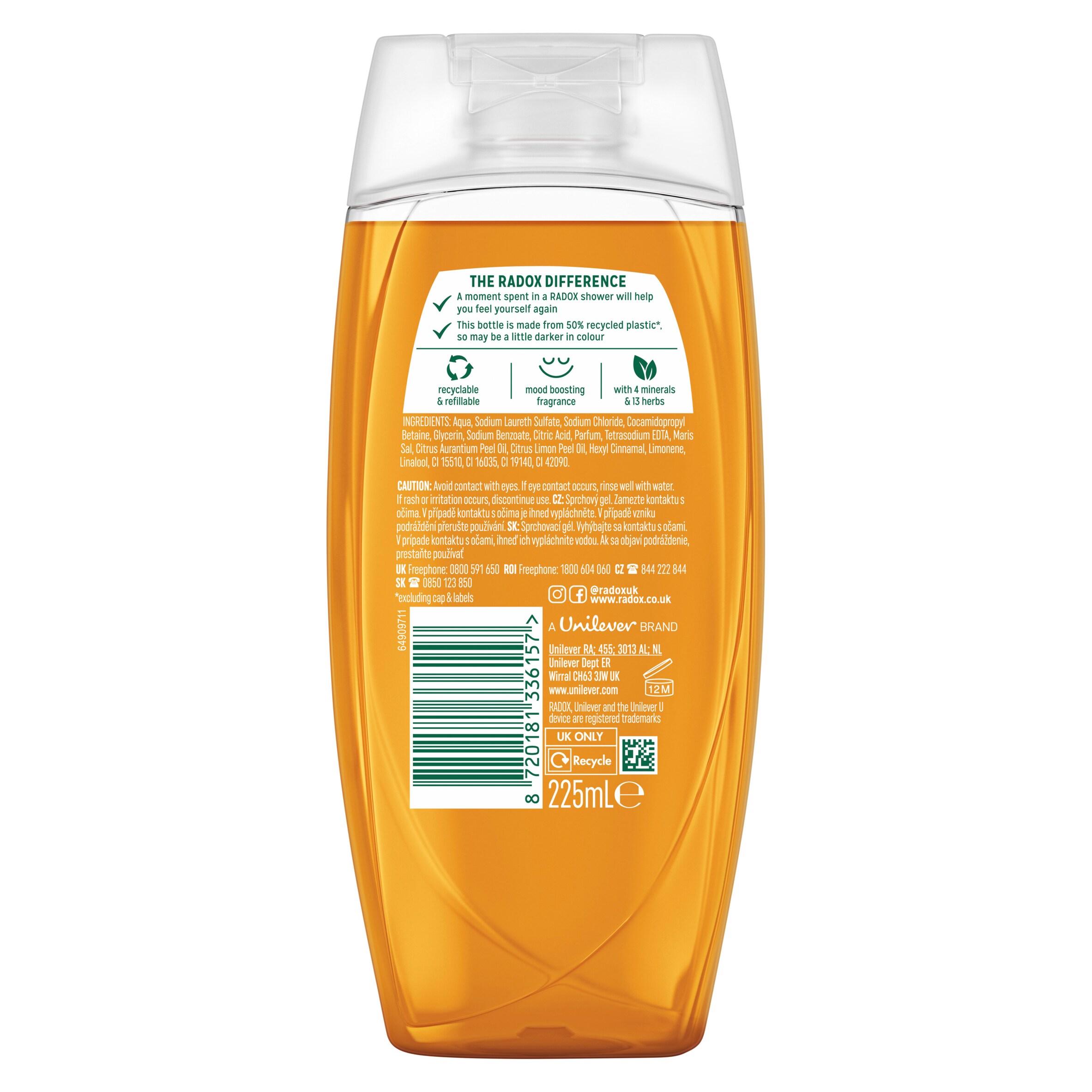 Radox Feel Revived Shower Gel Mandarin & Apricot Body Wash 225ml thumbnail 6