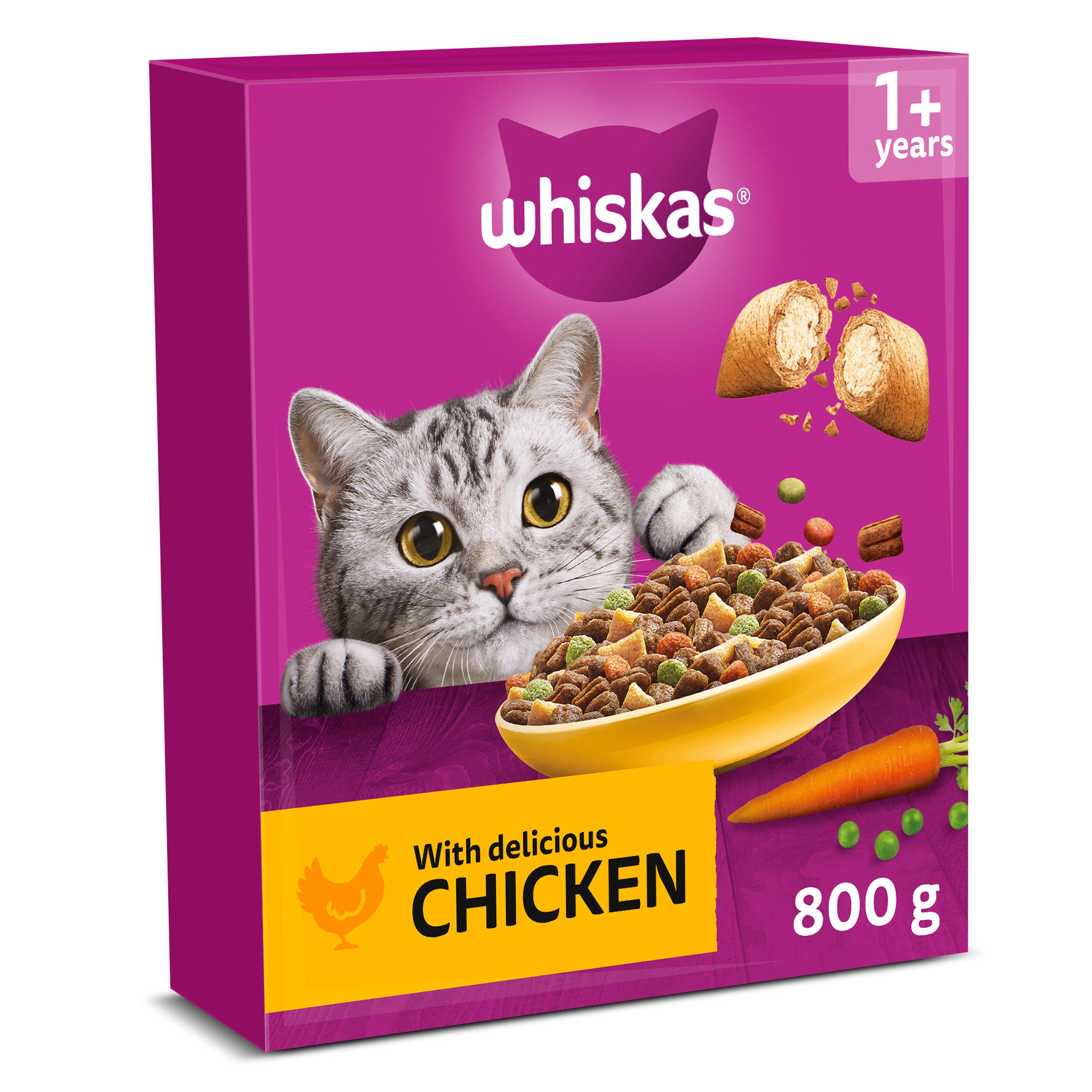 Whiskas 1+ Chicken Complete Adult Dry Cat Food 800g