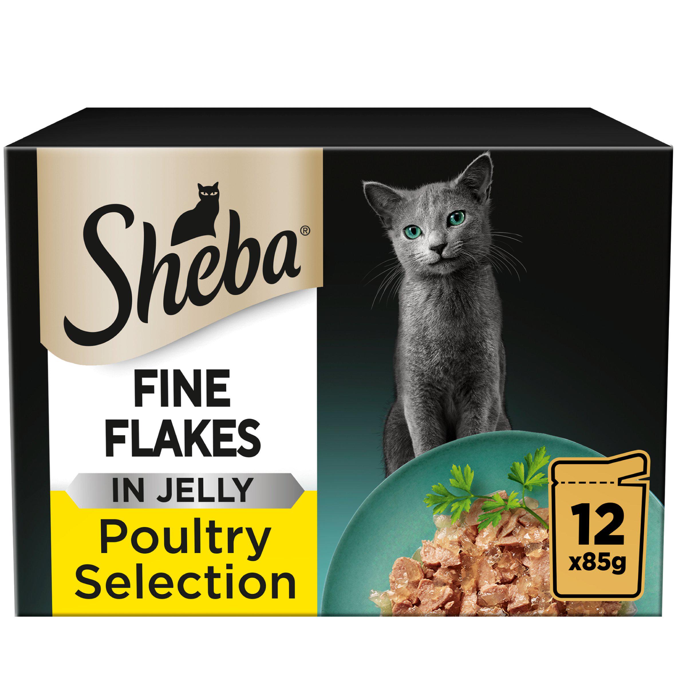Sheba Fine Flakes Cat Food Pouches Poultry in Jelly