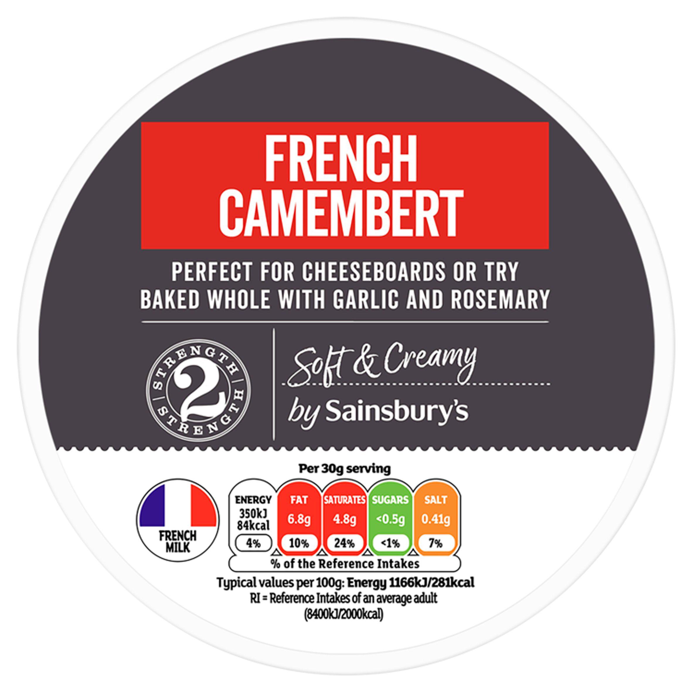 Sainsbury's French Camembert Cheese Whole 250g