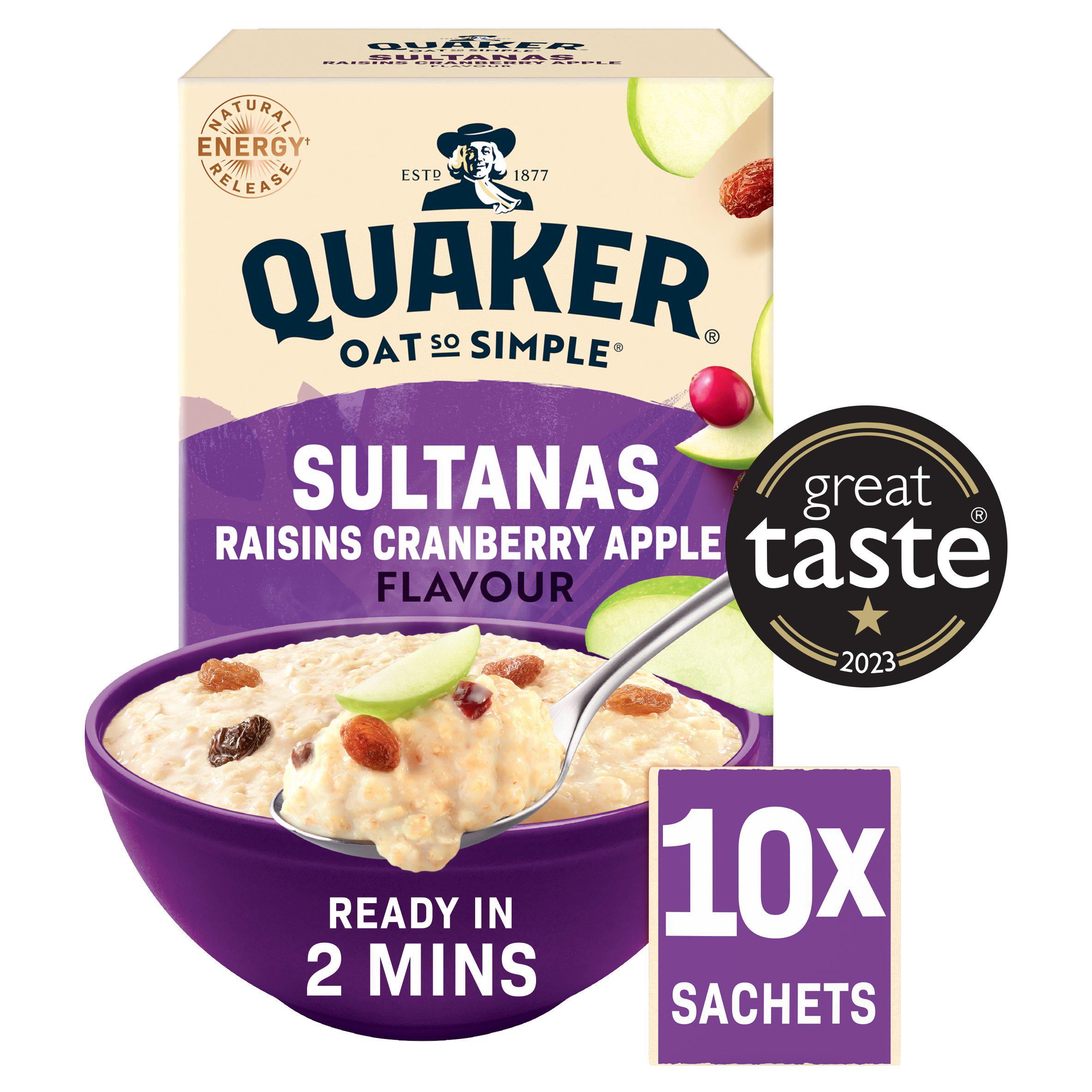Quaker Oat So Simple Sultanas & Raisins Fruit Porridge Sachets Cereal