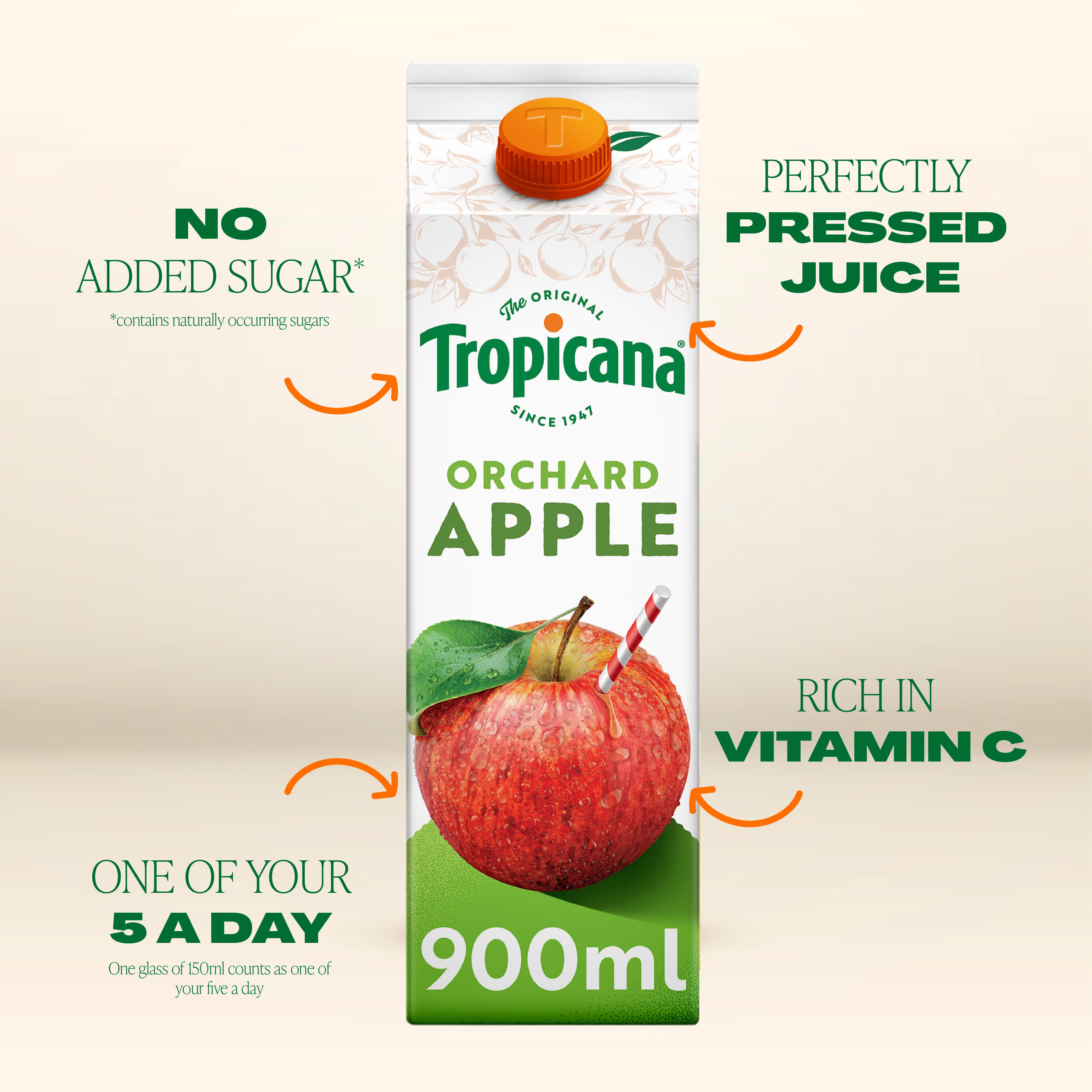 Tropicana Pressed Apple Fruit Juice 900ml thumbnail 2