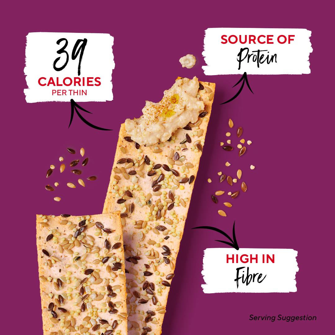 Ryvita Thins Multi Seed Flatbread Crackers 125g thumbnail 2