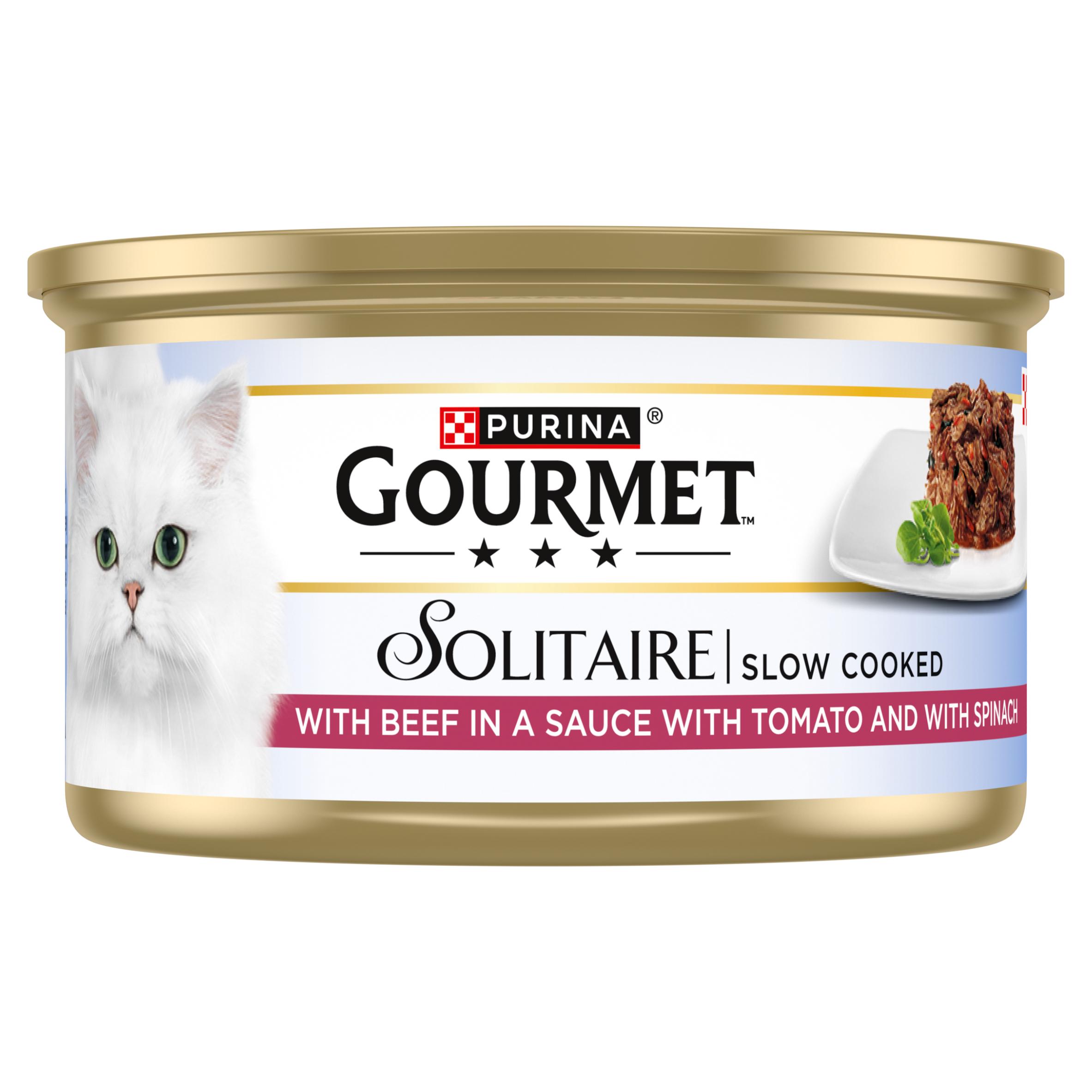 Gourmet Solitaire Beef Wet Cat Food 85g thumbnail 2
