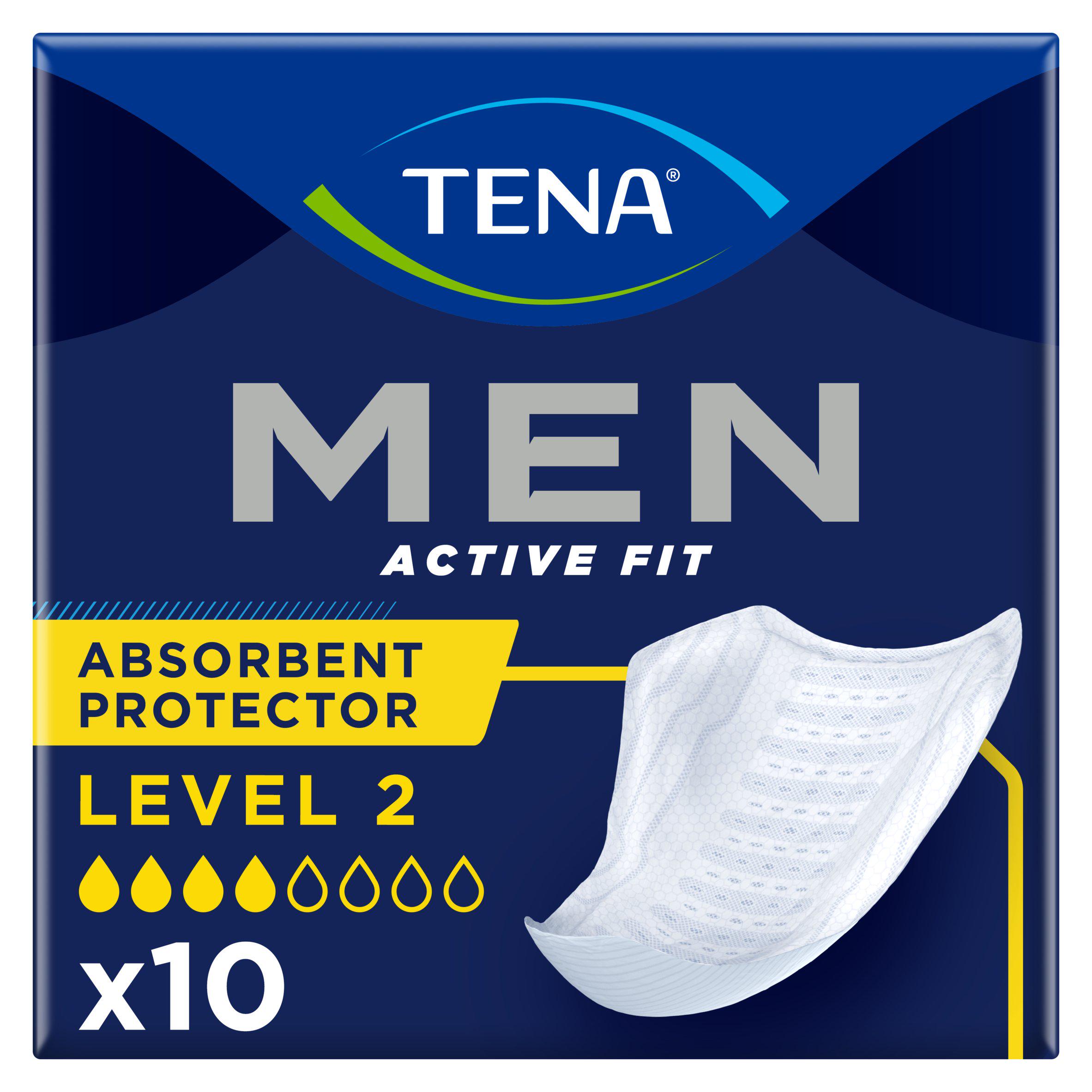 TENA Men Active Fit Absorbent Protector Level 2 Incontinence Pad x10