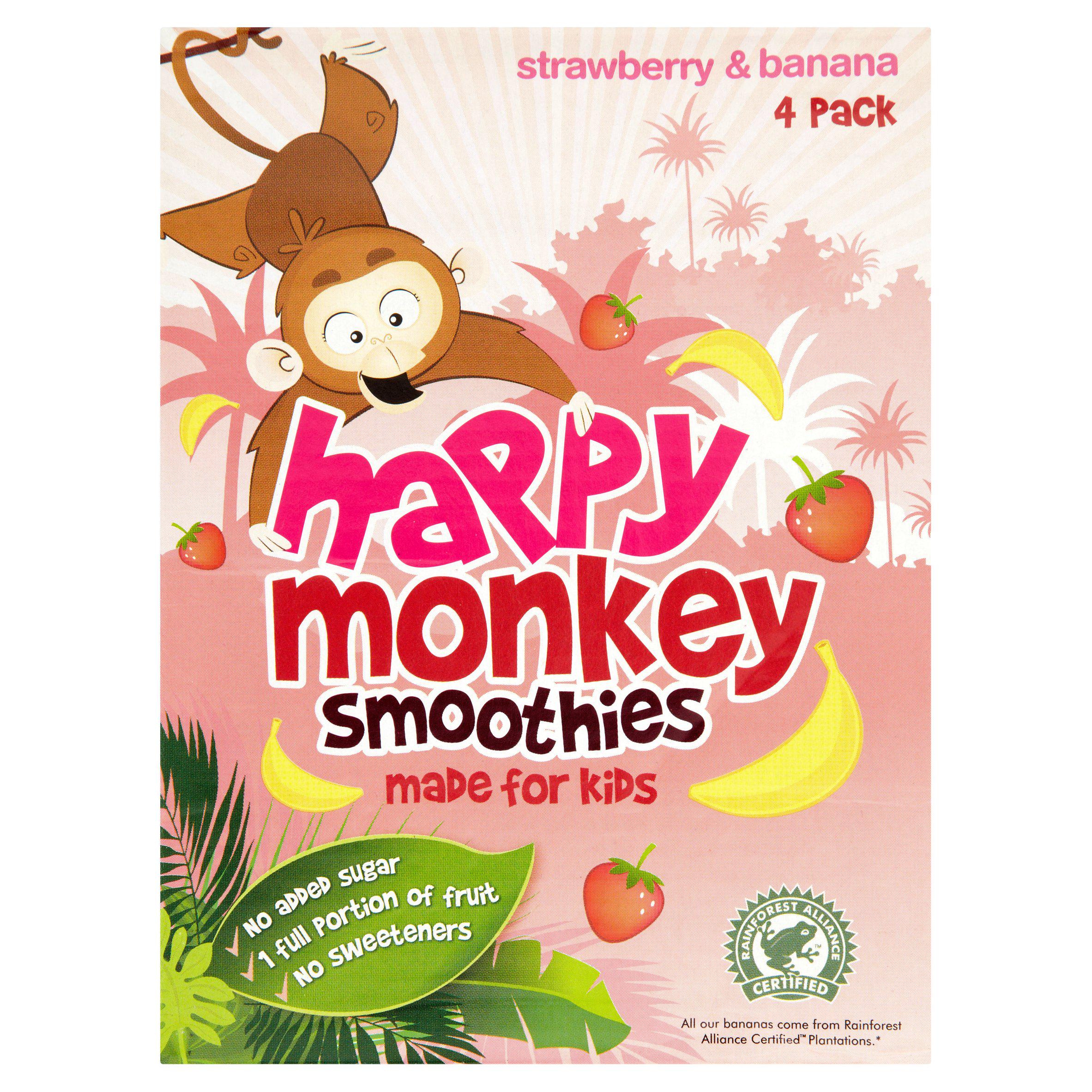 Happy Monkey Strawberry & Banana Kids Smoothie