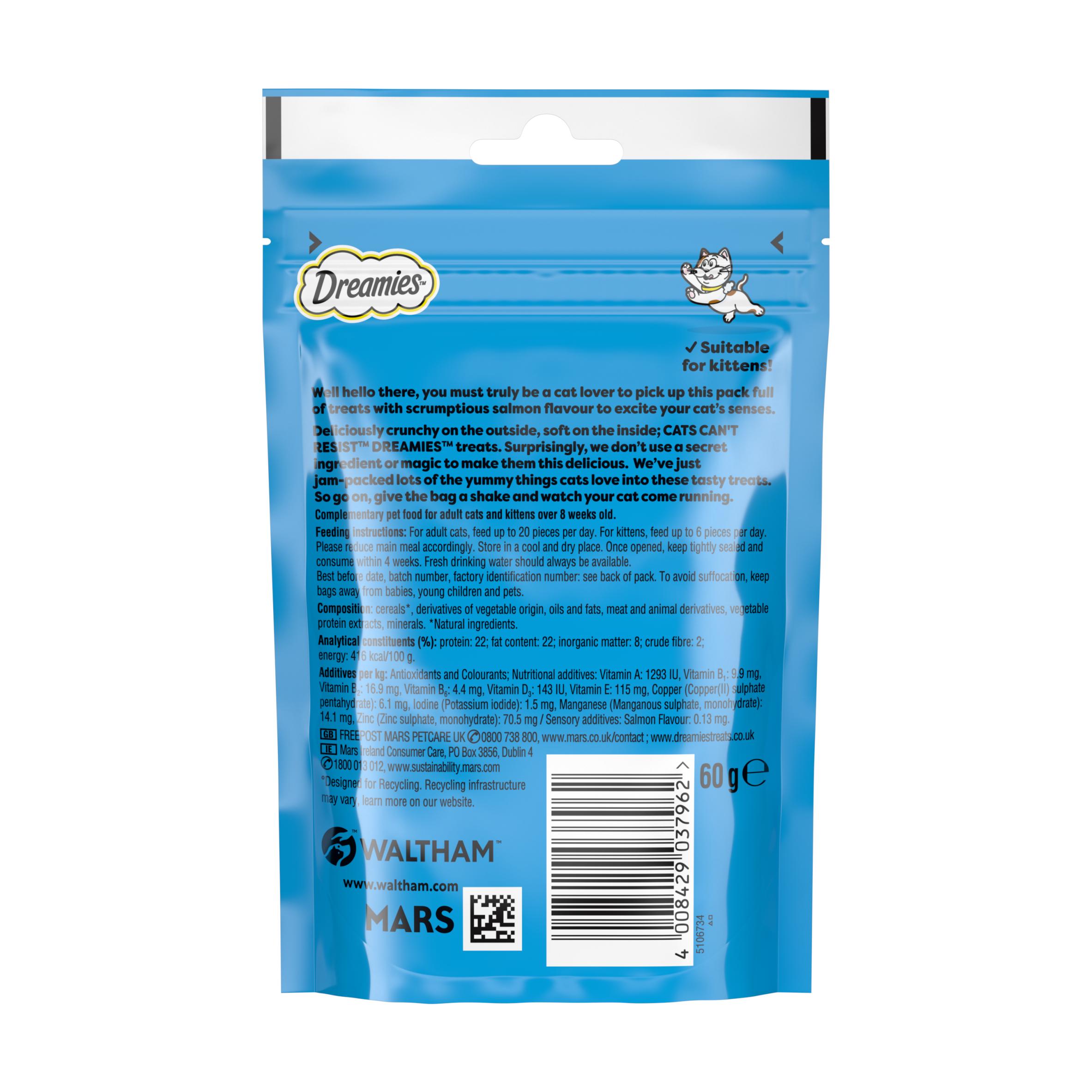 Dreamies 60g Cat Treat Biscuits with Salmon thumbnail 6