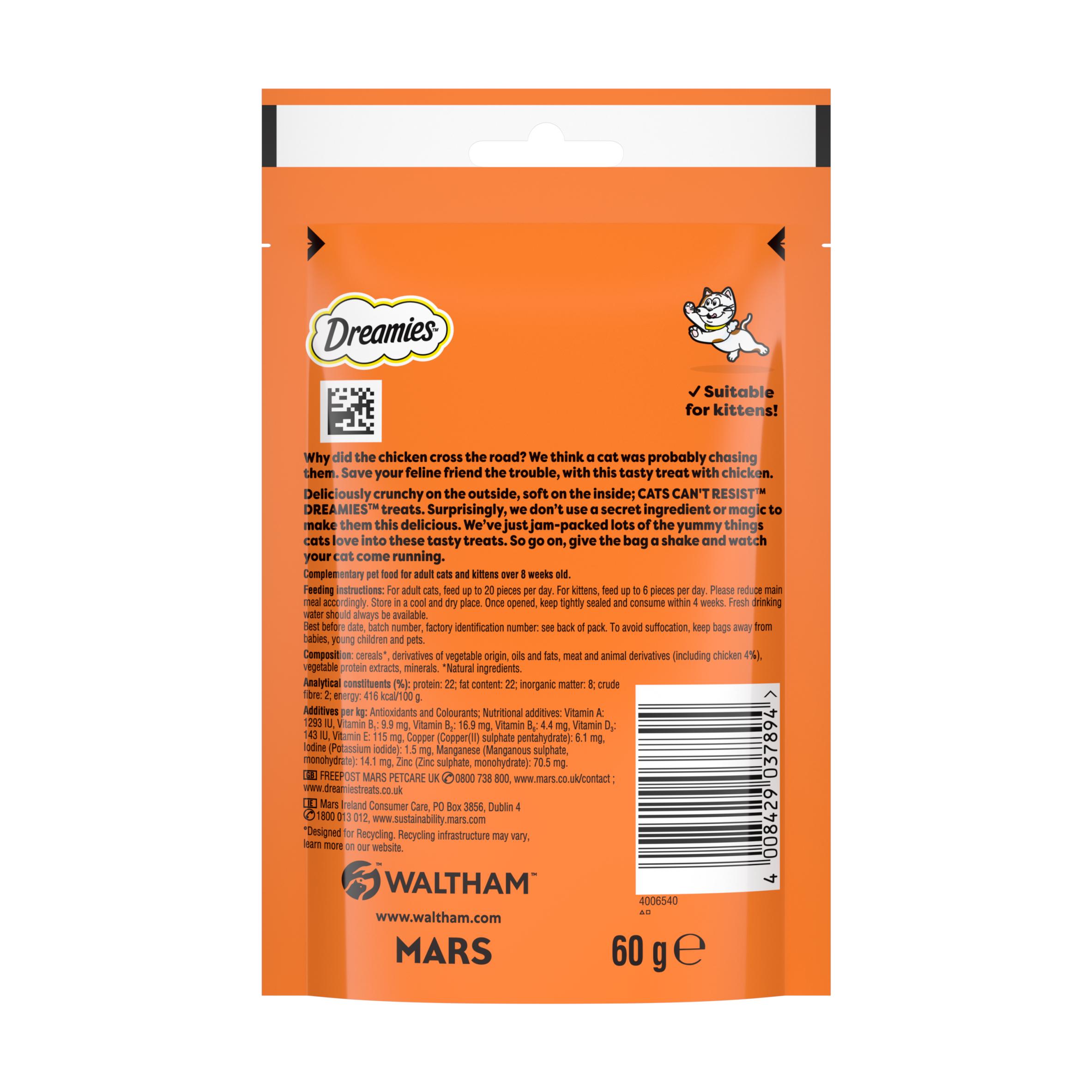 Dreamies 60g Cat Treat Biscuits with Chicken thumbnail 6