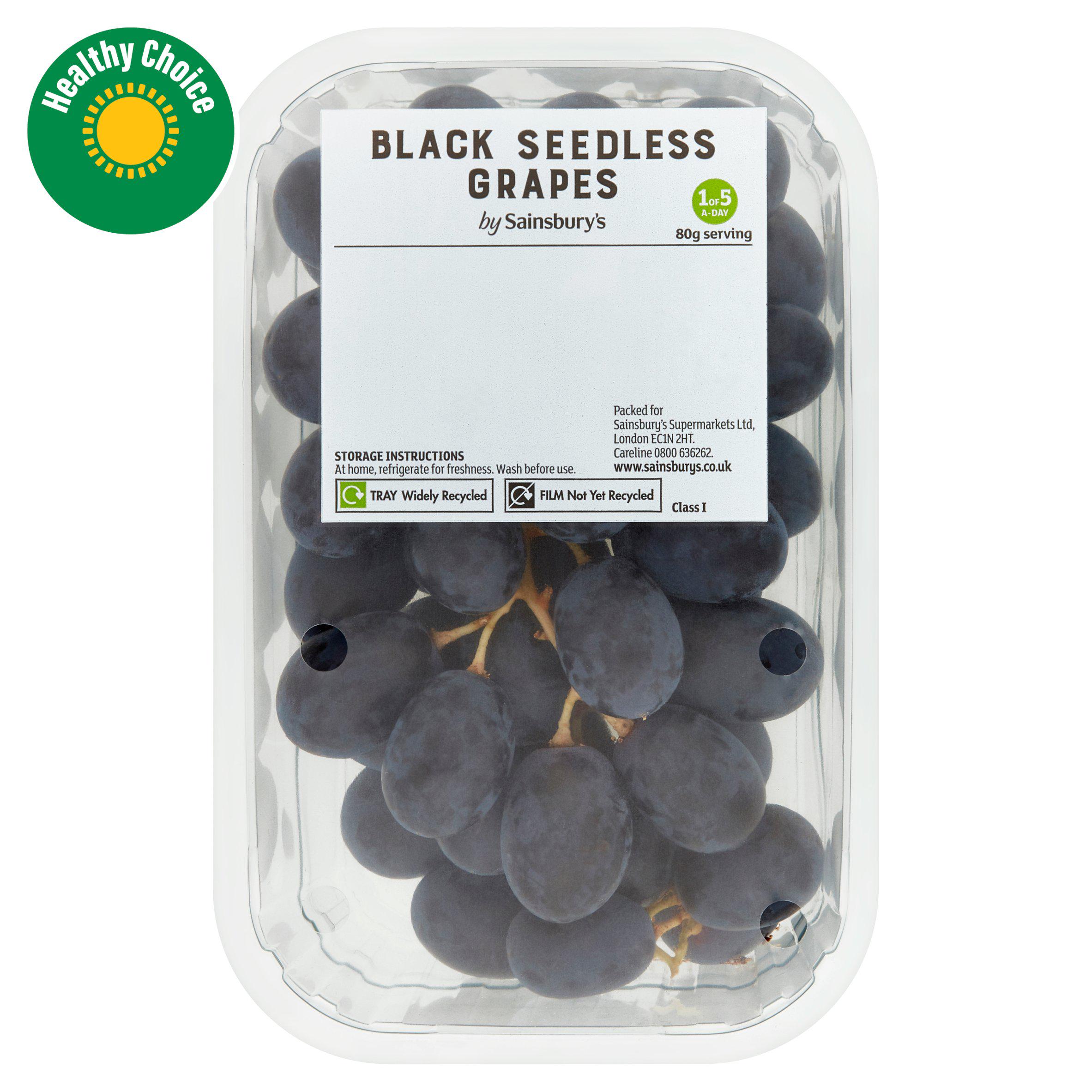 Sainsbury's Black Seedless Grapes 500g