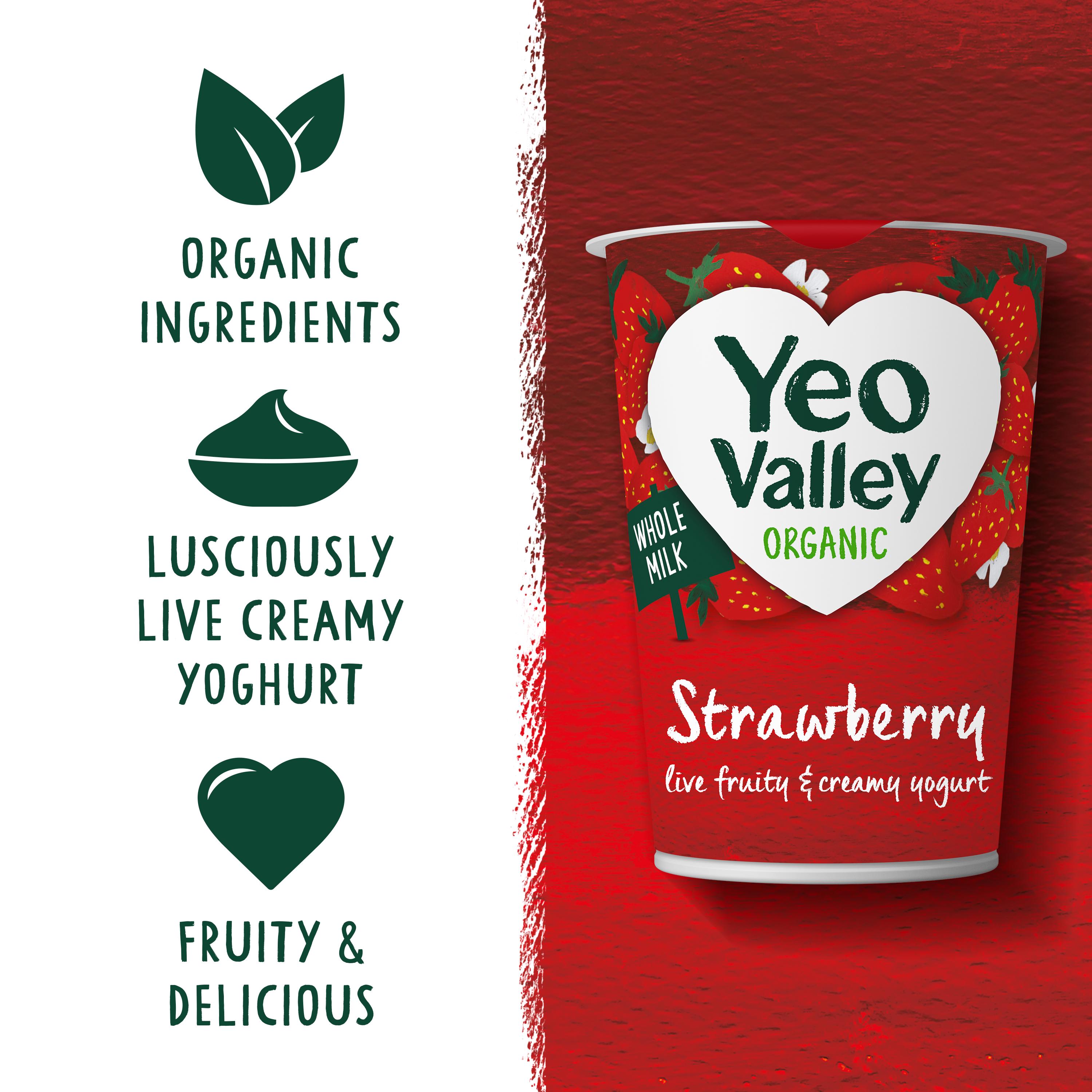 Yeo Valley Organic Strawberry Yogurt 450g thumbnail 2