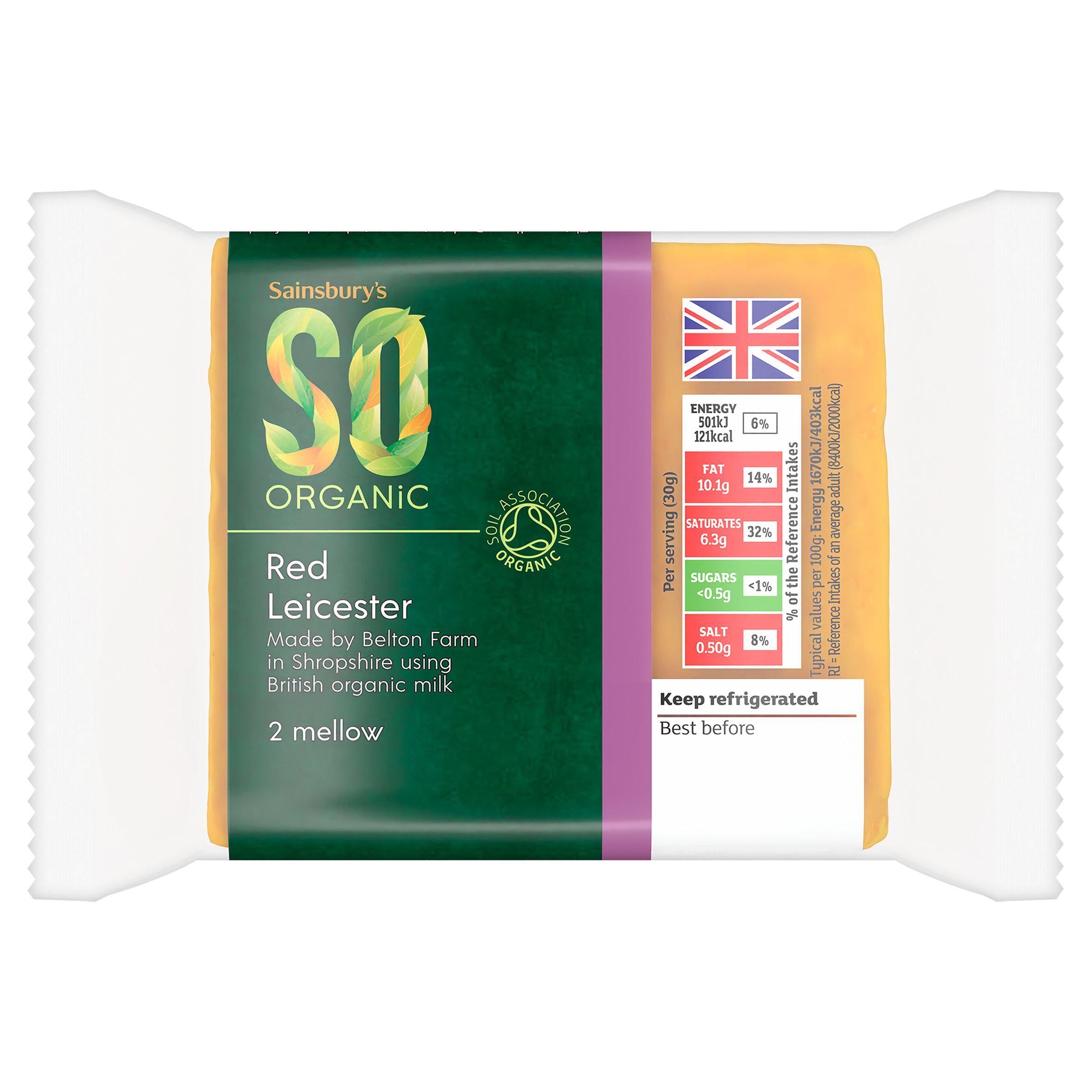 Sainsbury's Red Leicester, SO Organic 270g