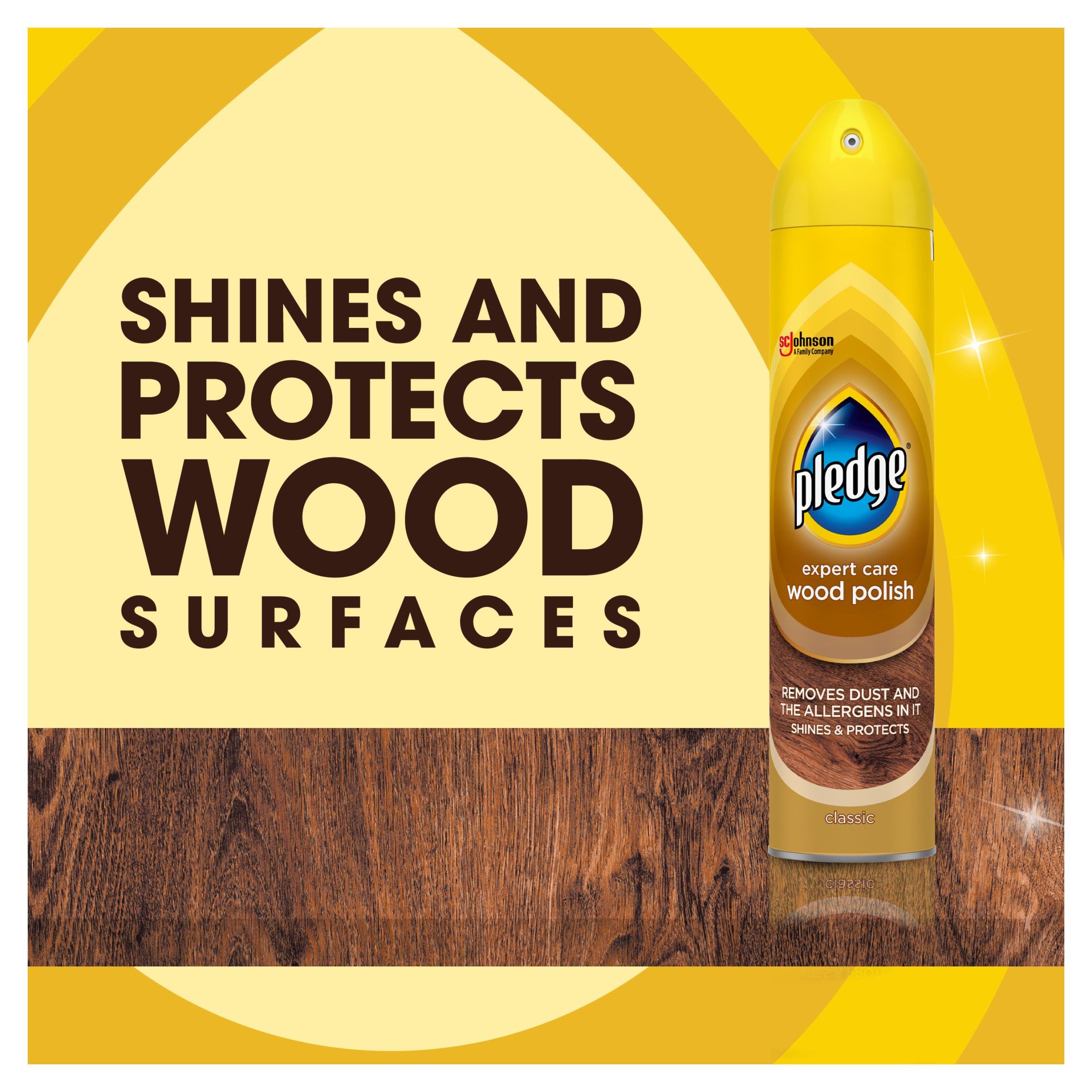 Pledge Expert Wood Care Polish Aerosol Classic 250ml thumbnail 3
