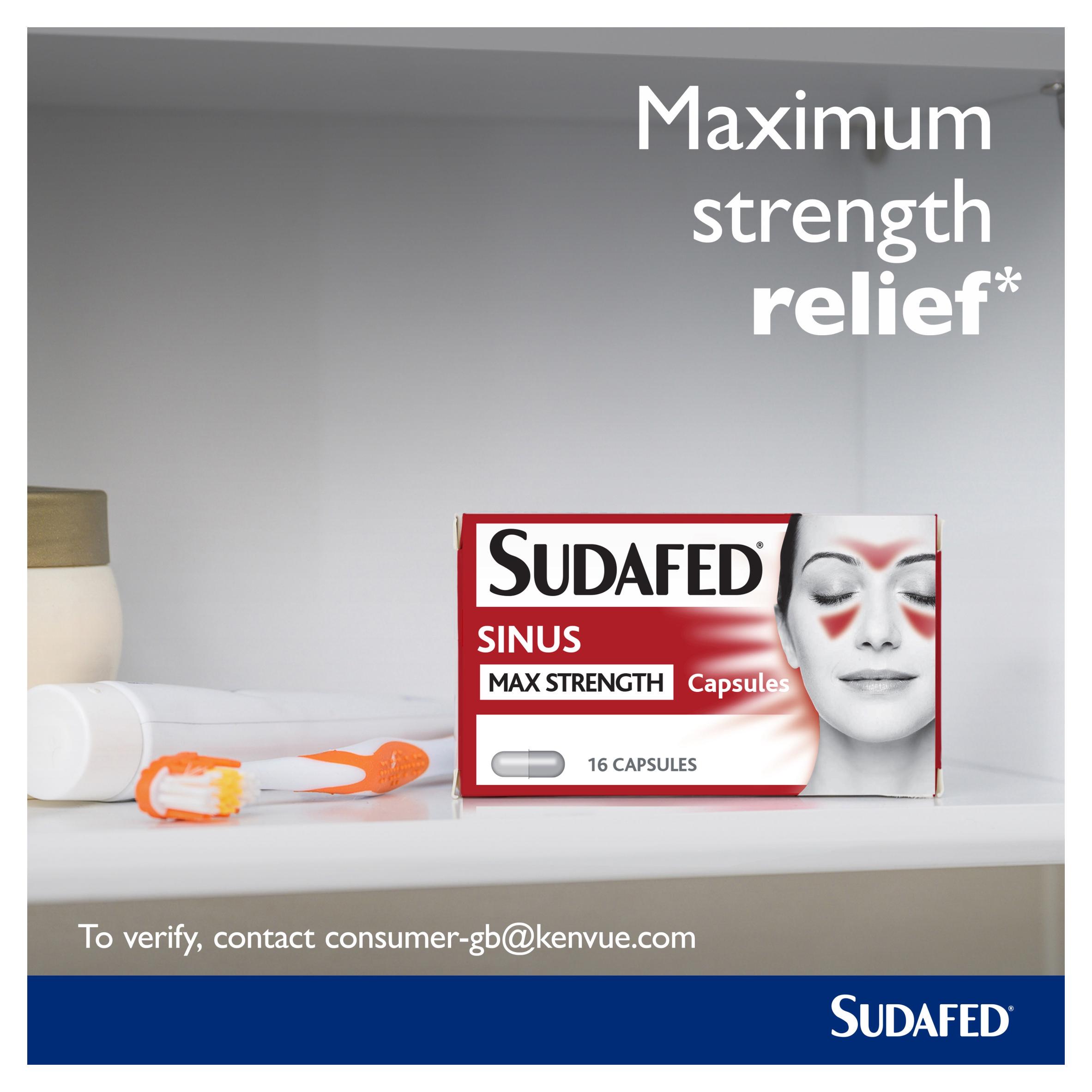 Sudafed Sinus Max Strength Capsules x16 thumbnail 6