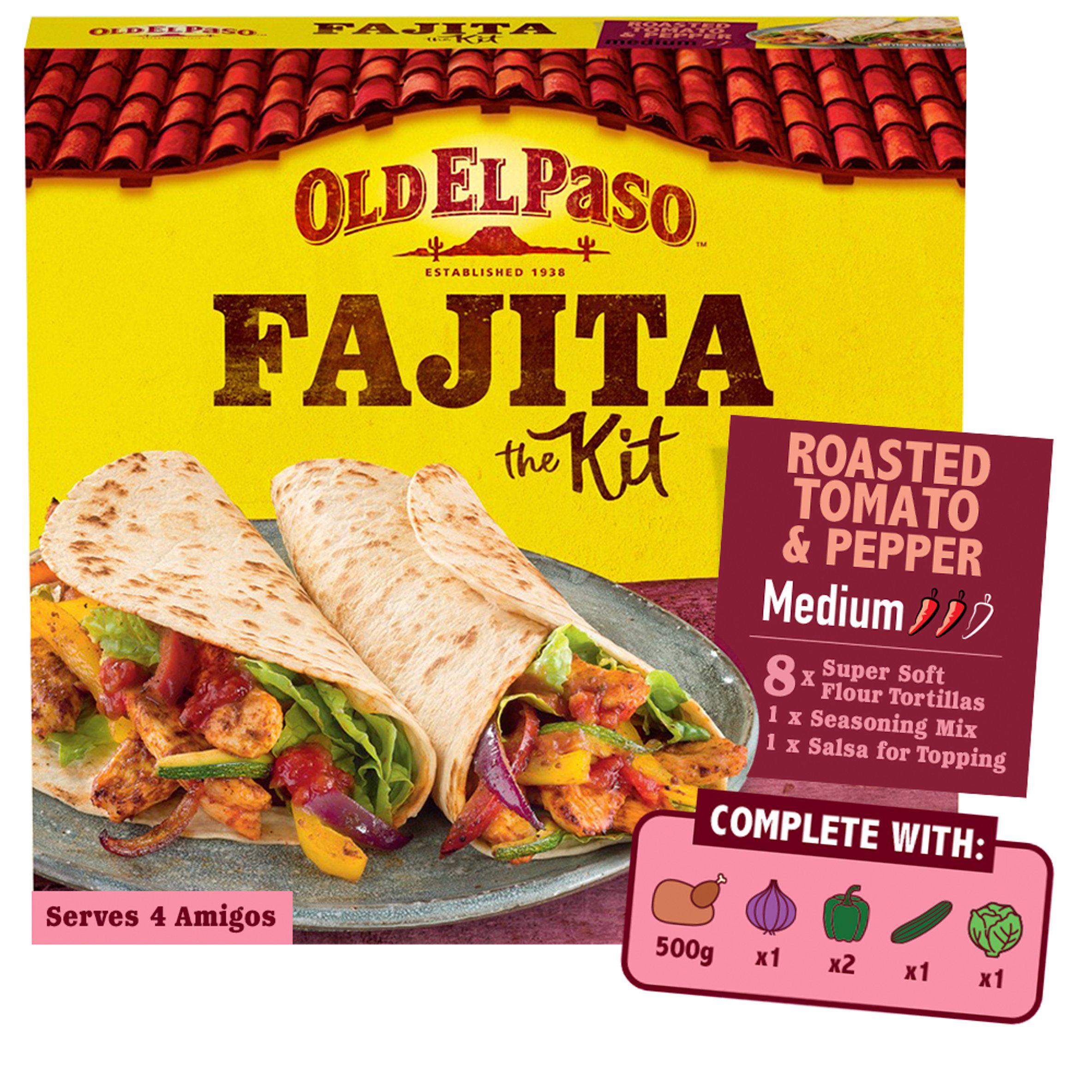 Old El Paso Mexican Roasted Tomato & Pepper Fajita Kit 500g