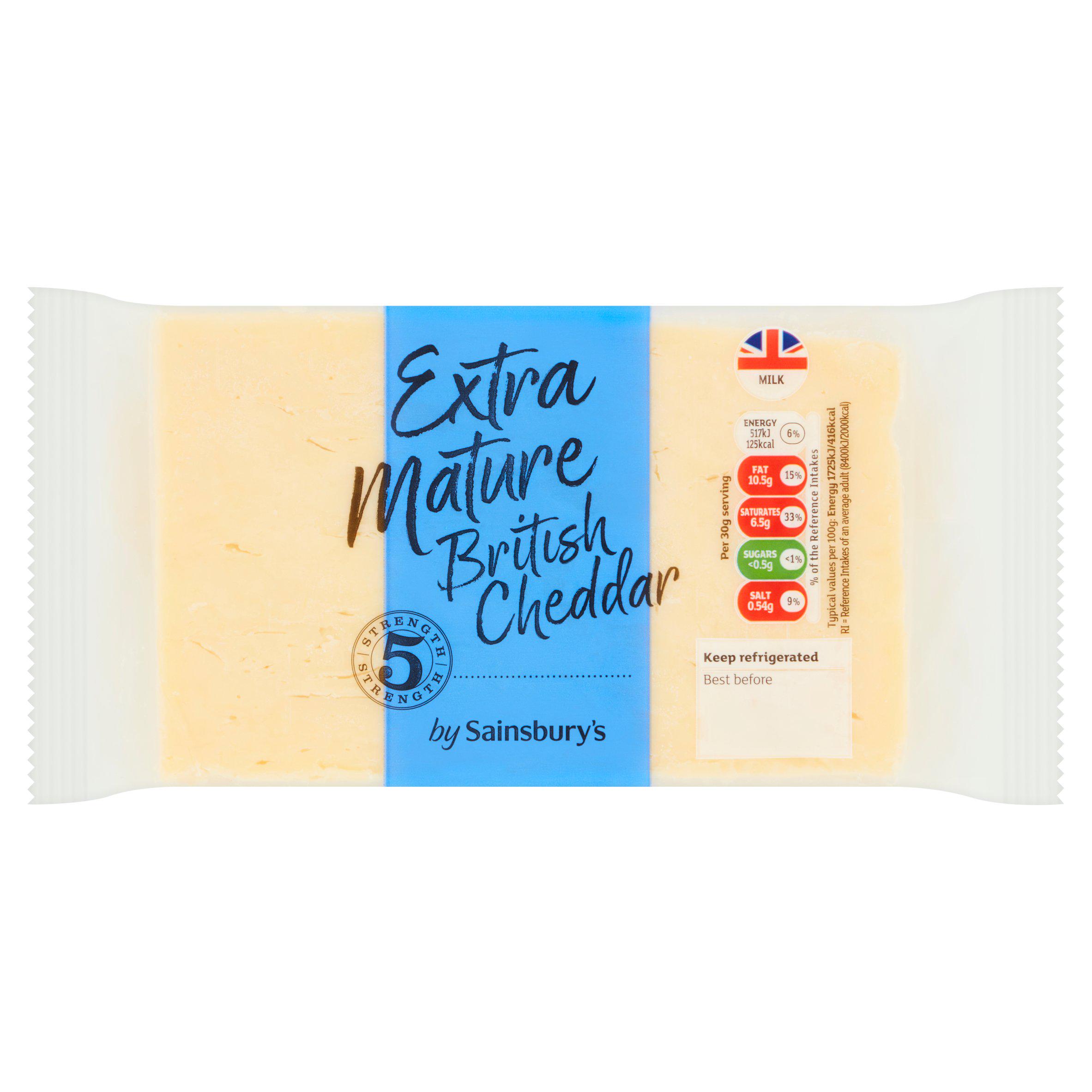 Sainsbury's British Extra Mature Cheddar Cheese 400g