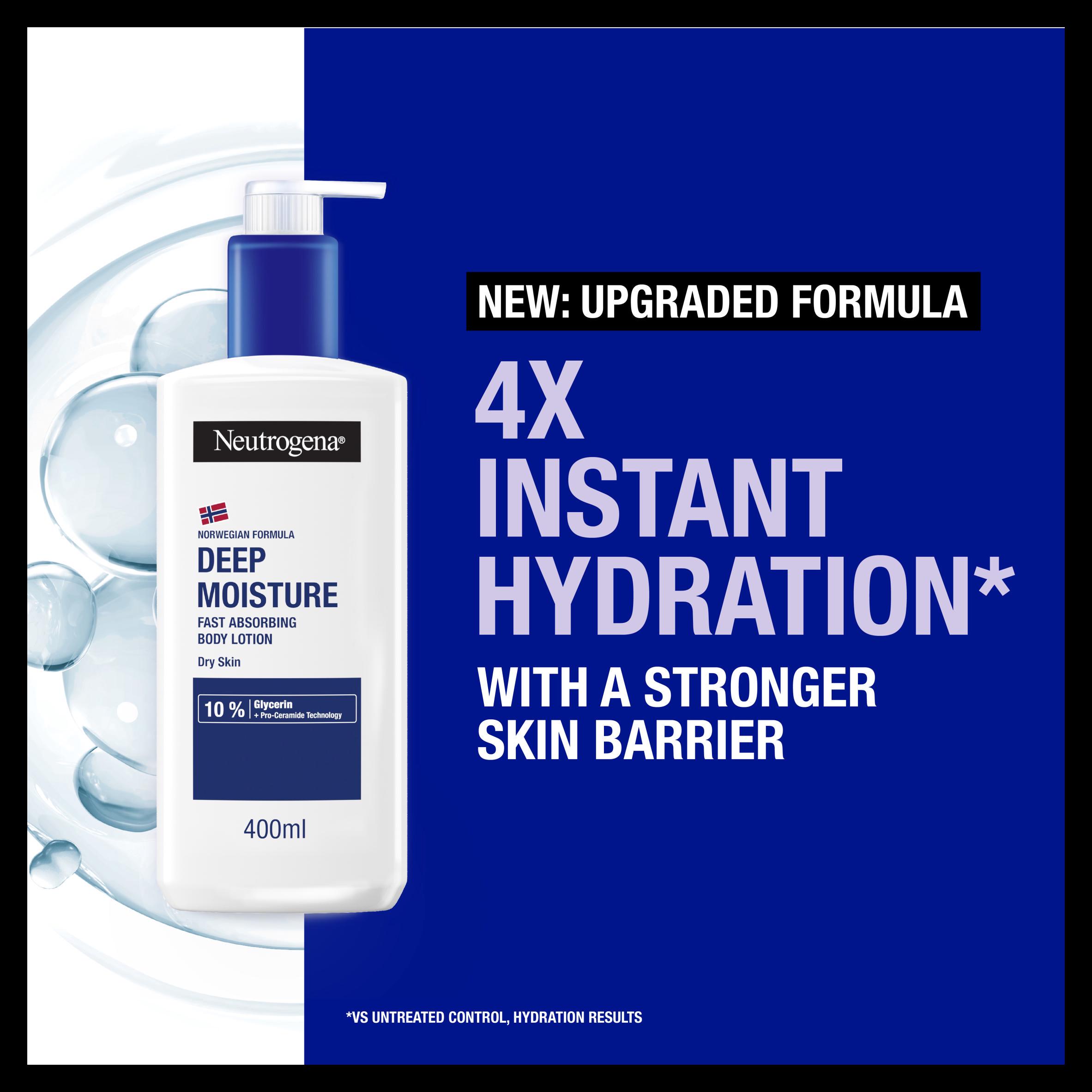 Neutrogena Deep Moisture Fast Absorbing Body Lotion Moisturiser 400ml thumbnail 3