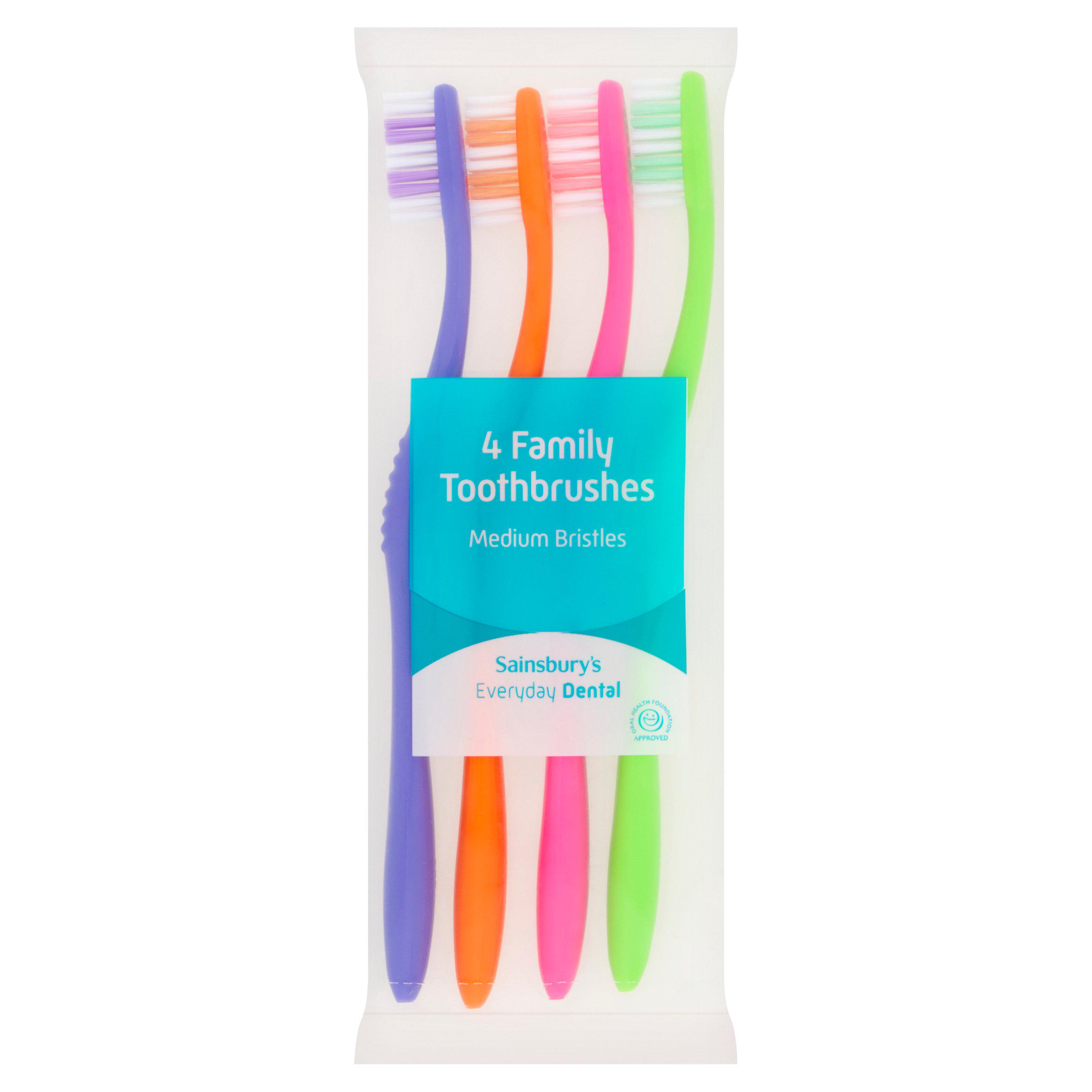 Sainsbury's Medium Toothbrushes x4