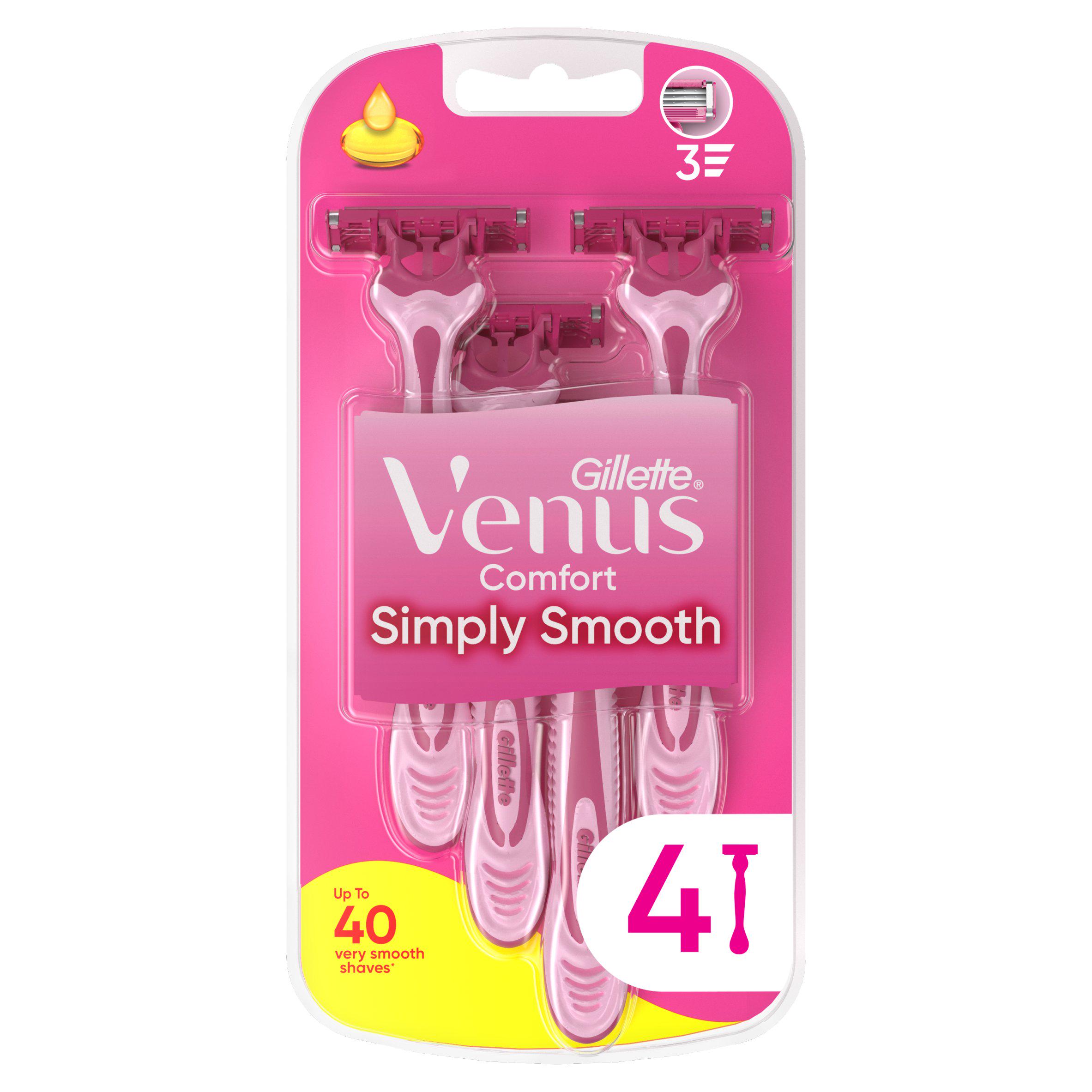 Gillette Venus Simply 3 Disposable Razor x4