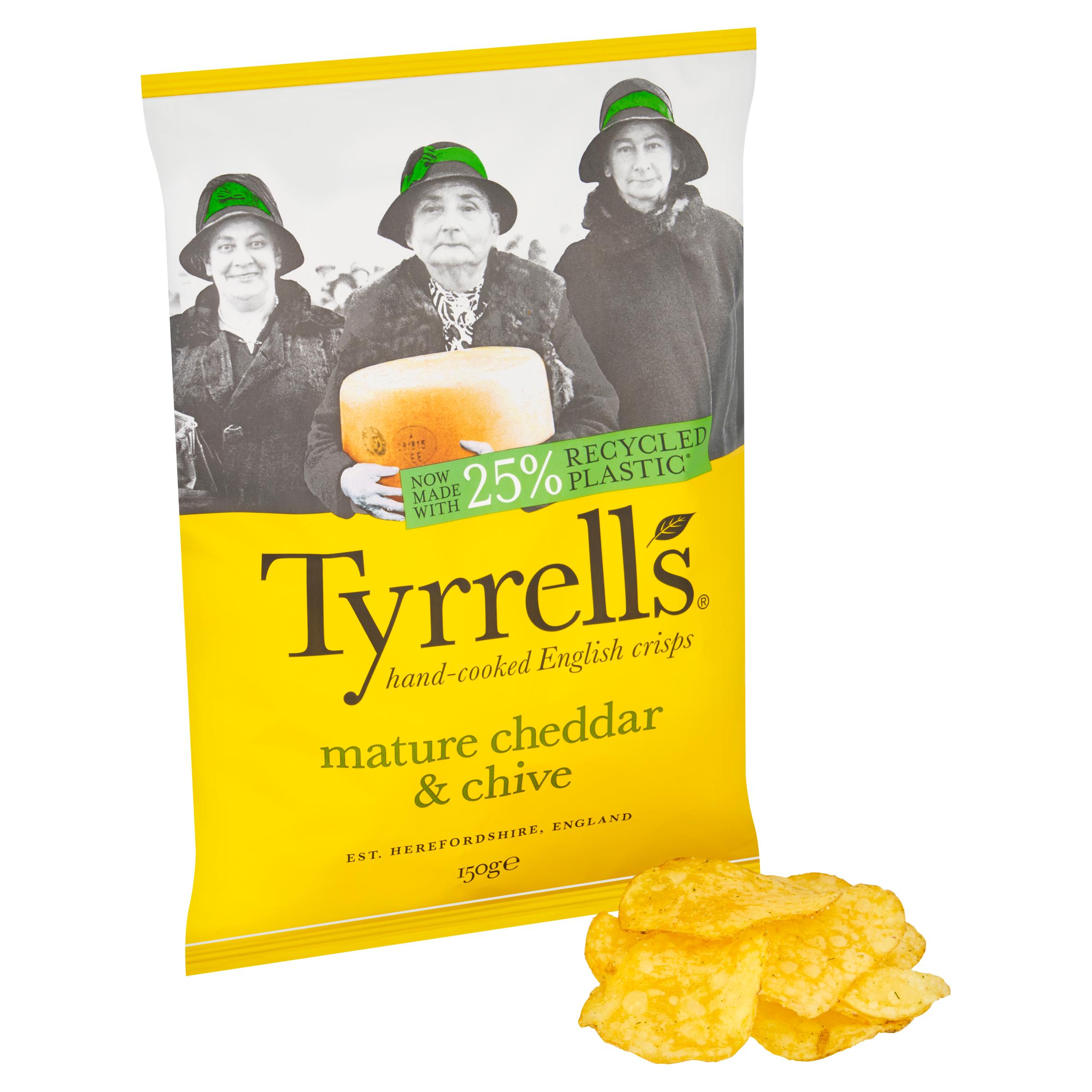 Tyrrells Cheddar Cheese & Chive Sharing Crisps 150g thumbnail 2