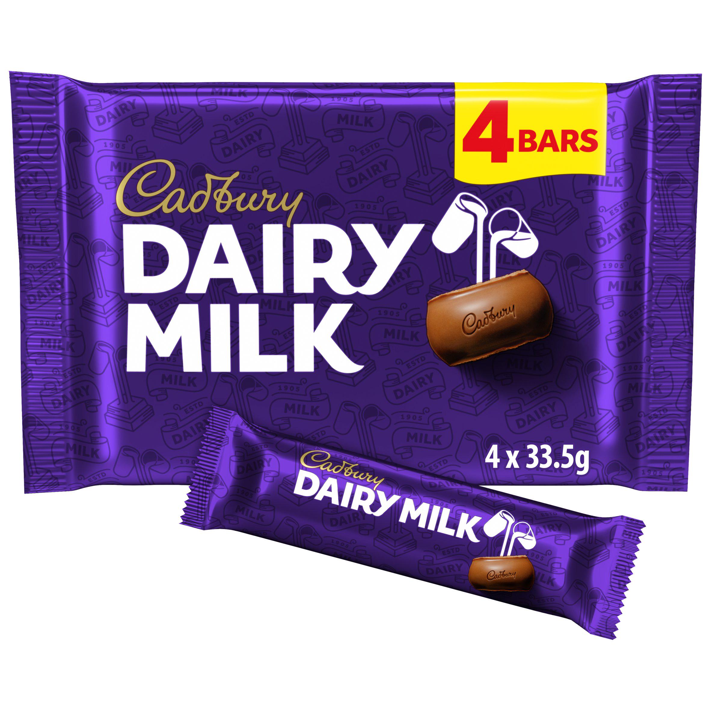 Cadbury Dairy Milk 4 x 33.5g Chocolate Bar