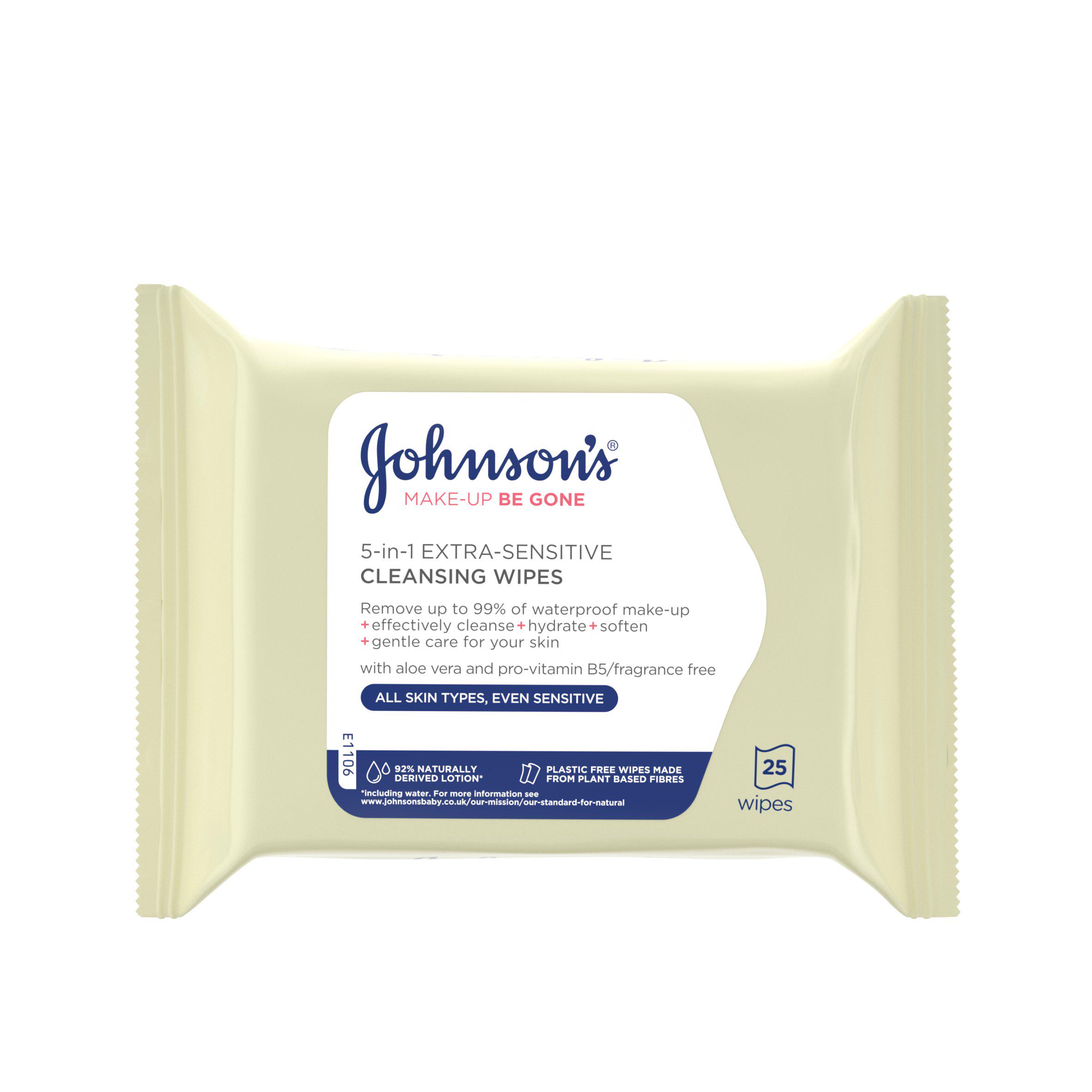 Johnson's Face Care MakeUp Be Gone Extra-Sensitive Wipes 25 Wipes