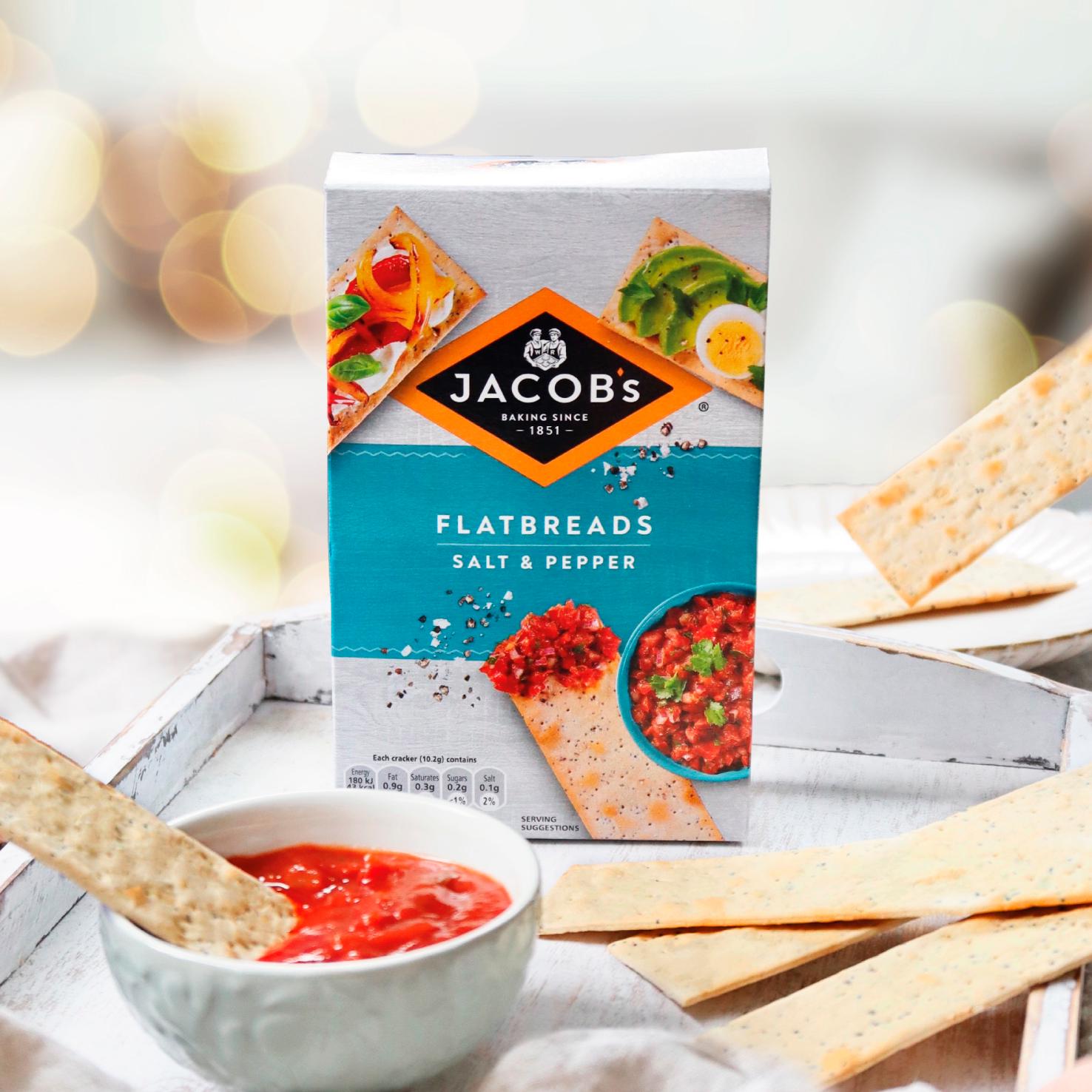 Jacob's Flatbread Salt & Pepper Crackers 150g thumbnail 2