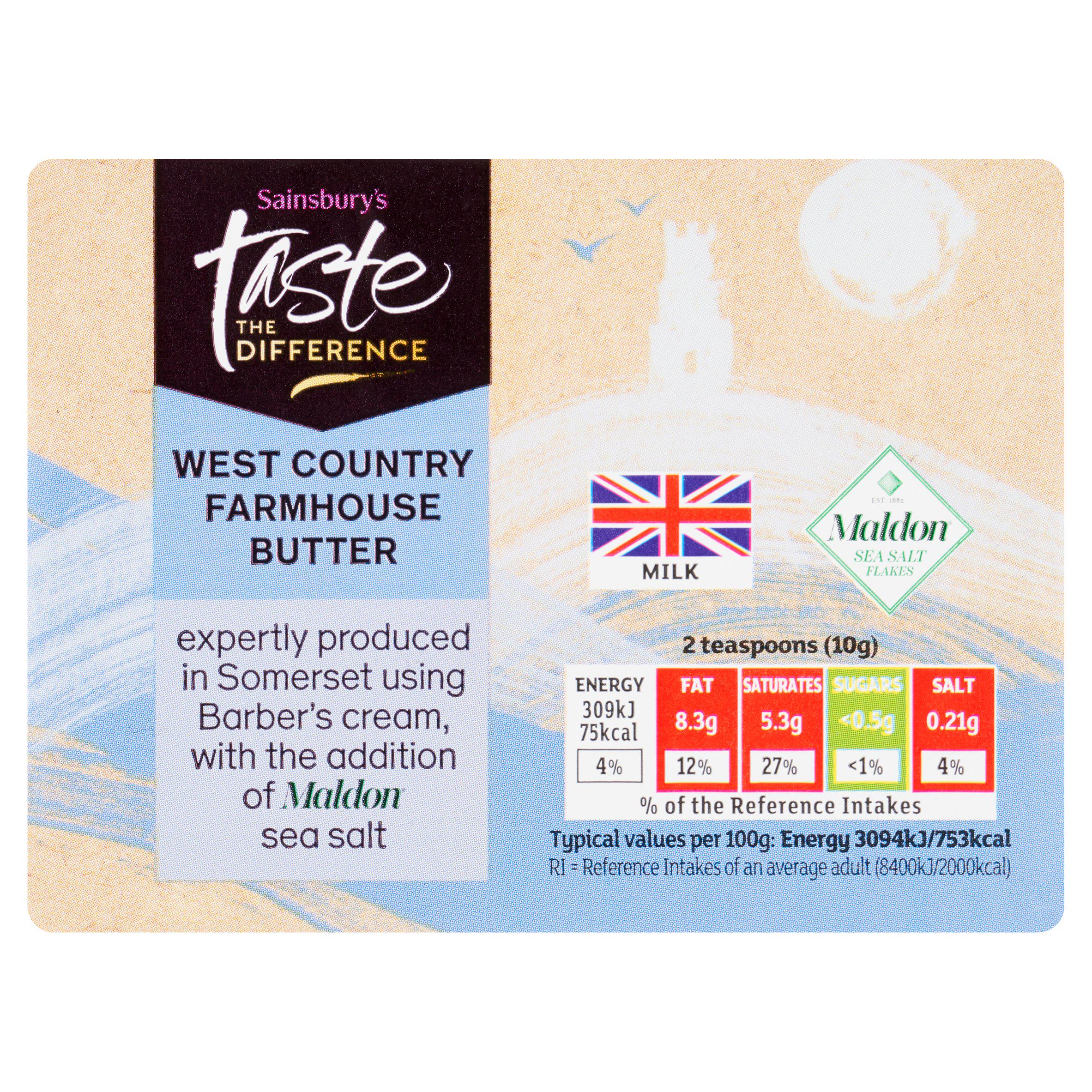 Sainsbury's Farmhouse Butter, Taste the Difference 250g