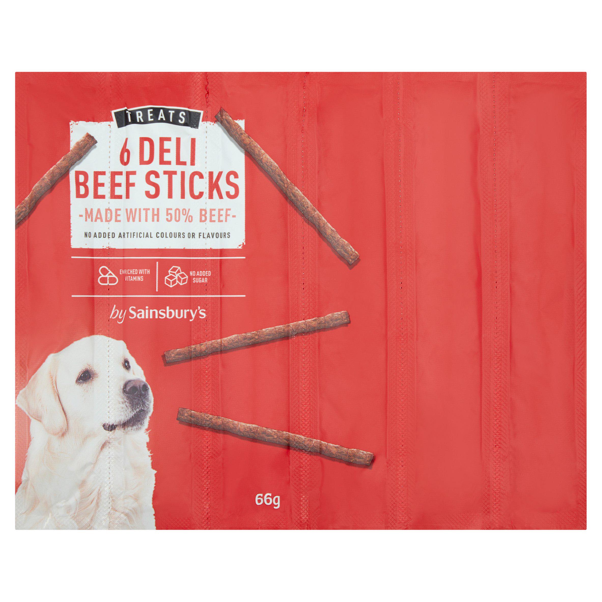 Sainsbury's Treats Deli Beef Sticks x6 66g