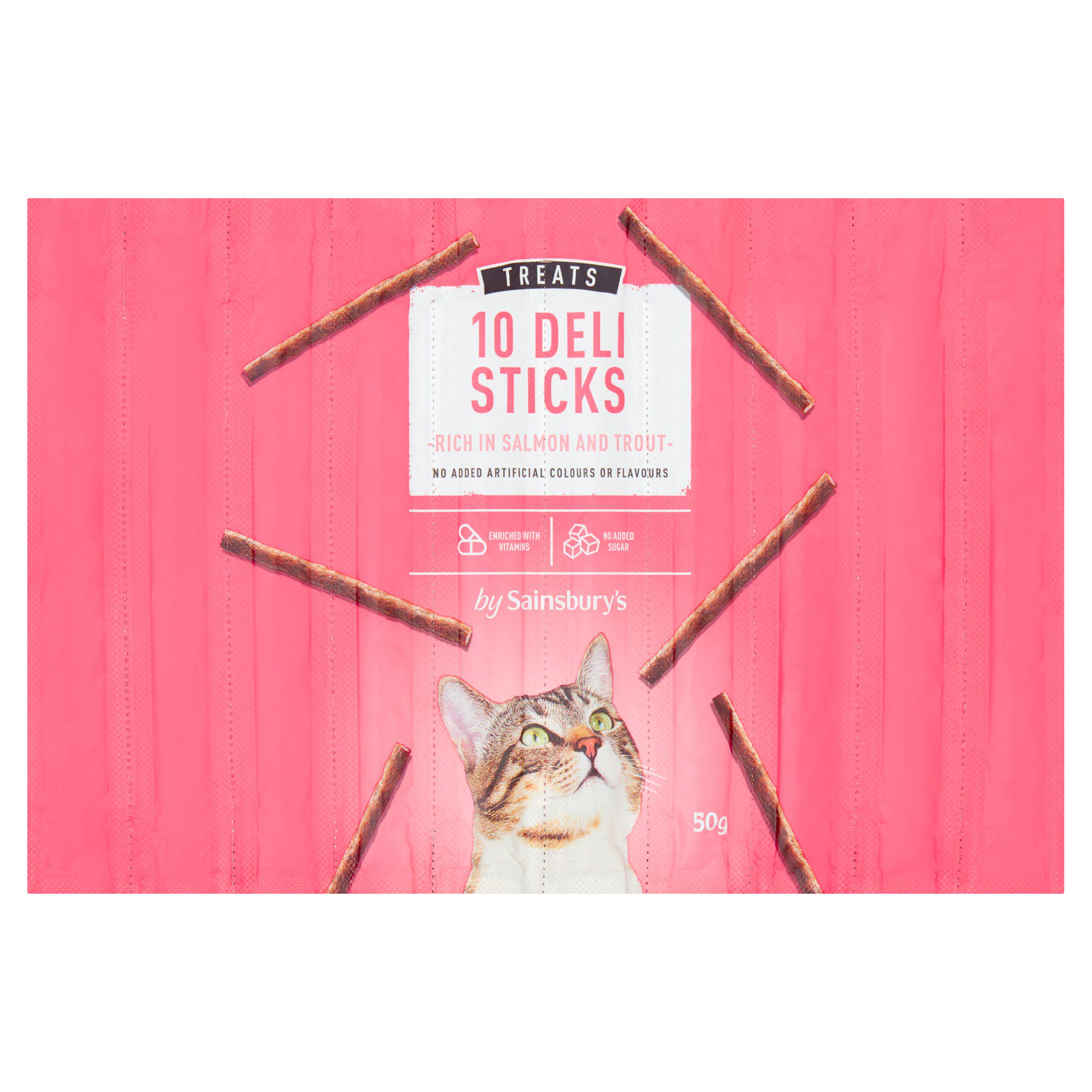 Sainsbury's Cat Treat Deli Cat Sticks Salmon & Trout x10