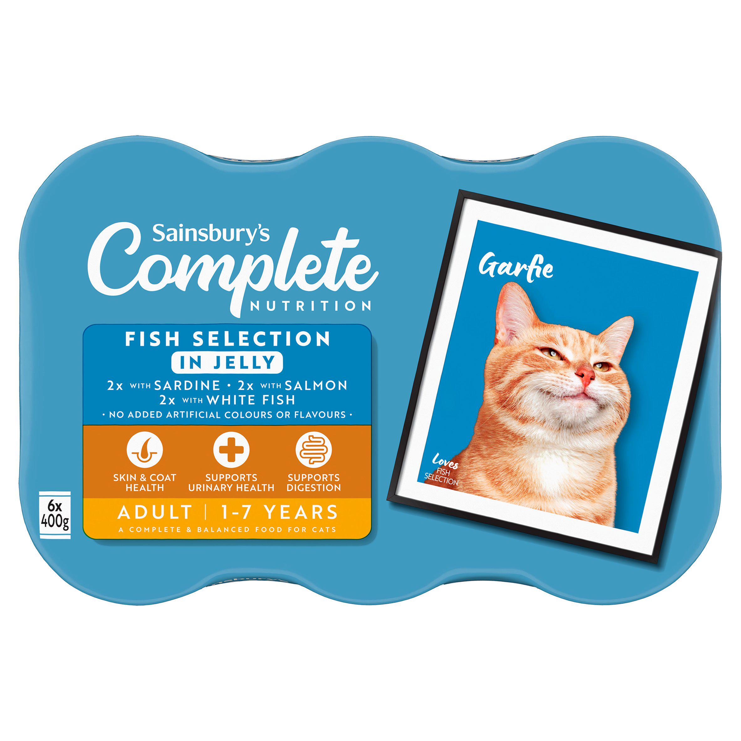 Sainsbury's Adult Complete Nutrition Fish Selection in Jelly Cat Food 1+ Years 6 x 400g