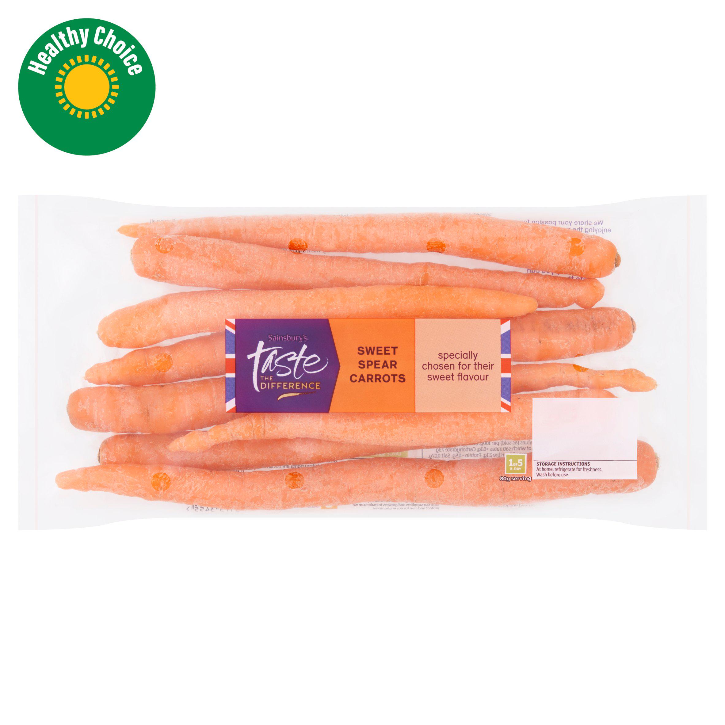 Sainsbury's British Sweet Spear Carrots, Taste the Difference 450g