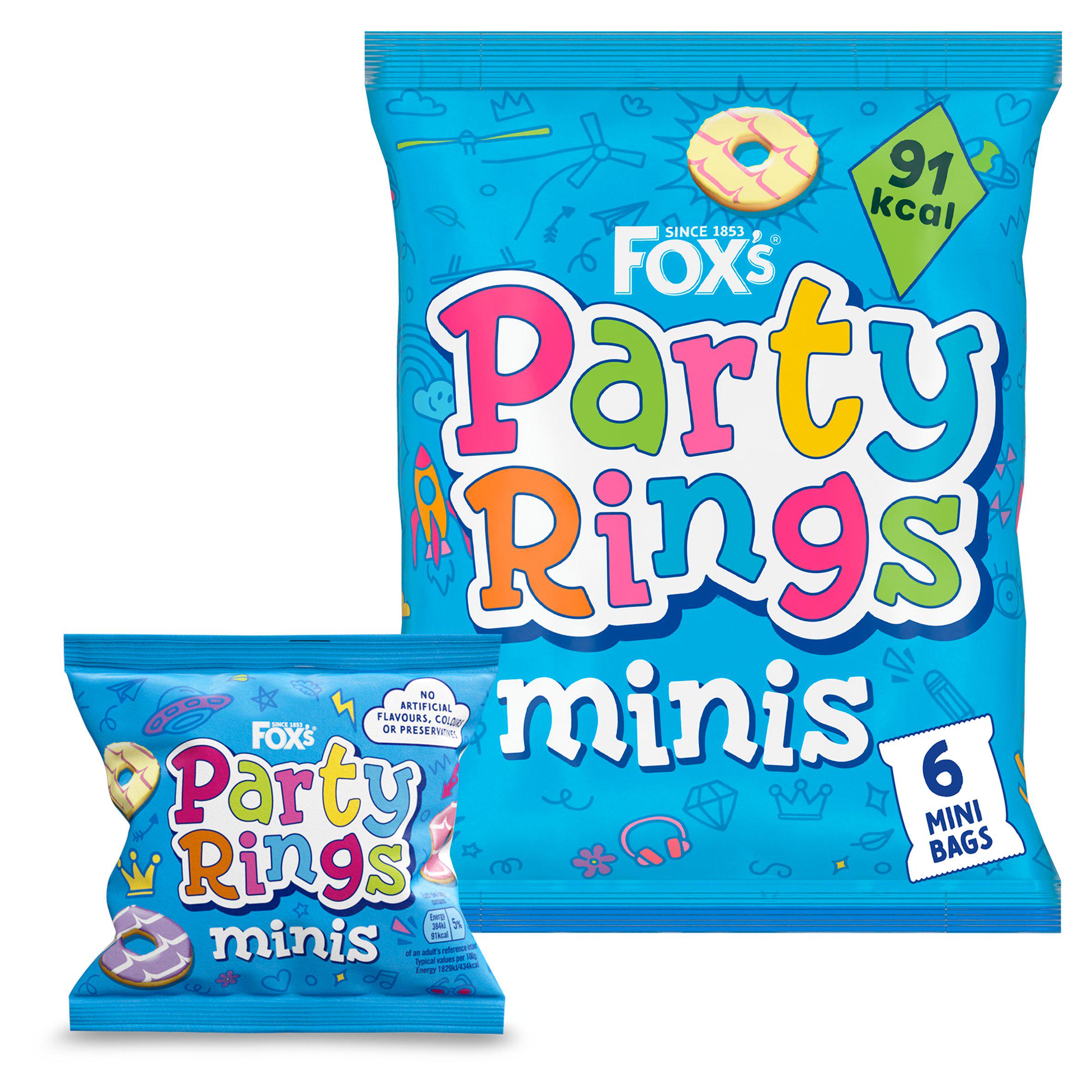 Fox's 6 Biscuits Party Rings Minis Snack Bags