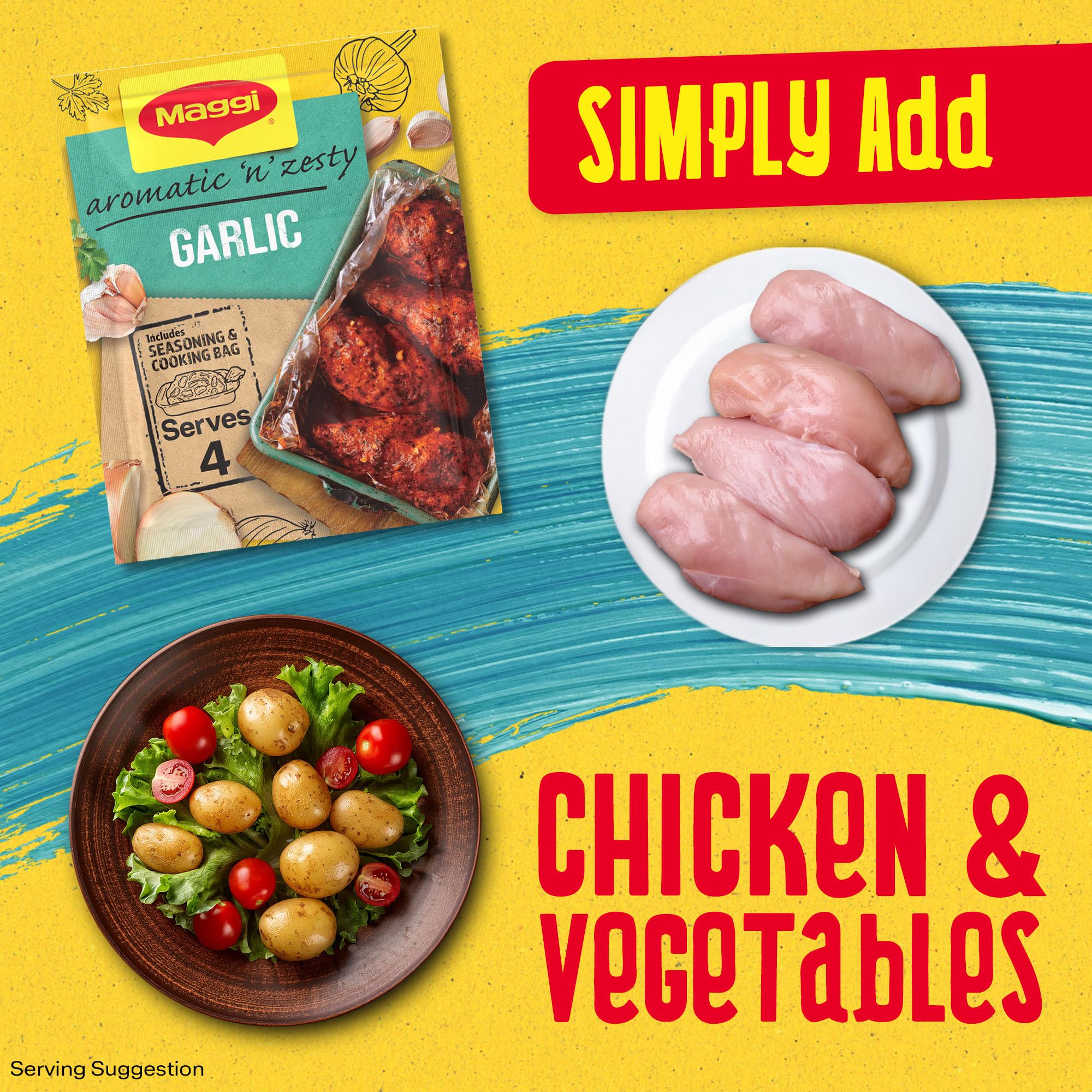Maggi So Juicy Aromatic & Zesty Garlic Chicken Herbs & Spices Recipe Mix 30g thumbnail 4