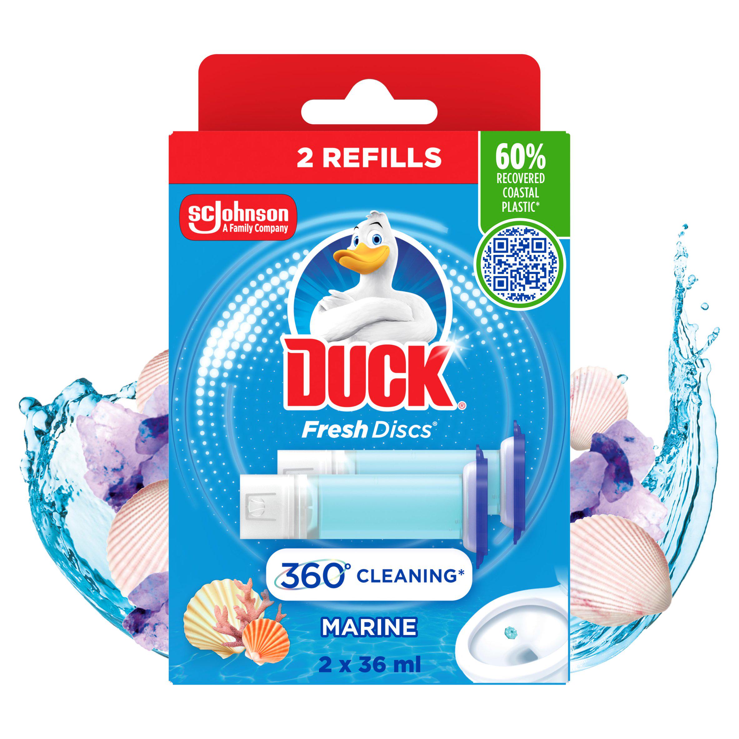 Duck Toilet Cleaner Fresh Discs Marine Duo Refills x2 36ml