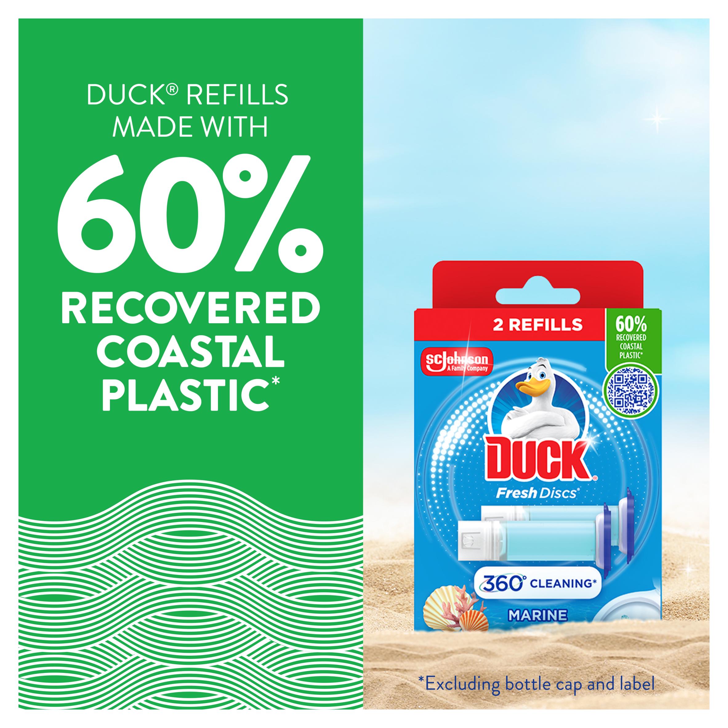 Duck Toilet Cleaner Fresh Discs Marine Duo Refills x2 36ml thumbnail 5