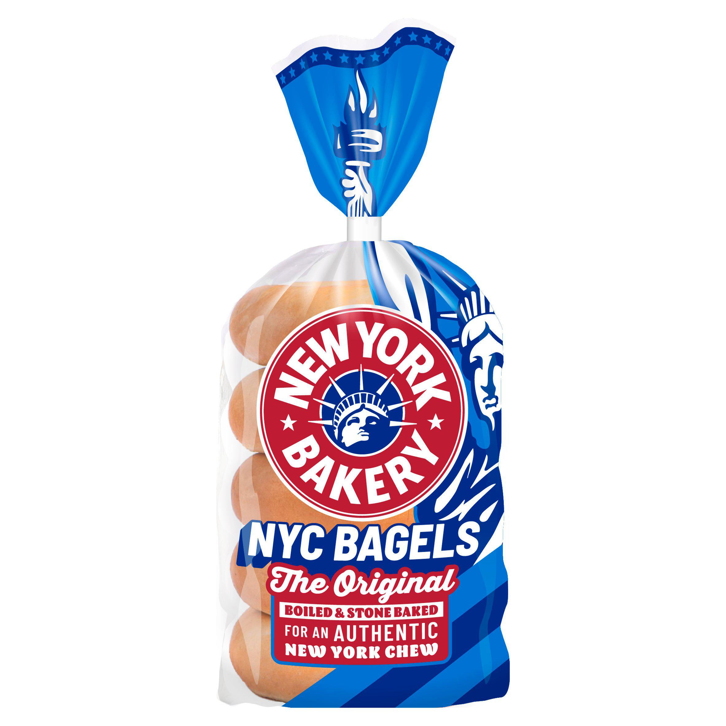 New York Bakery Co. Bagels, Plain x5