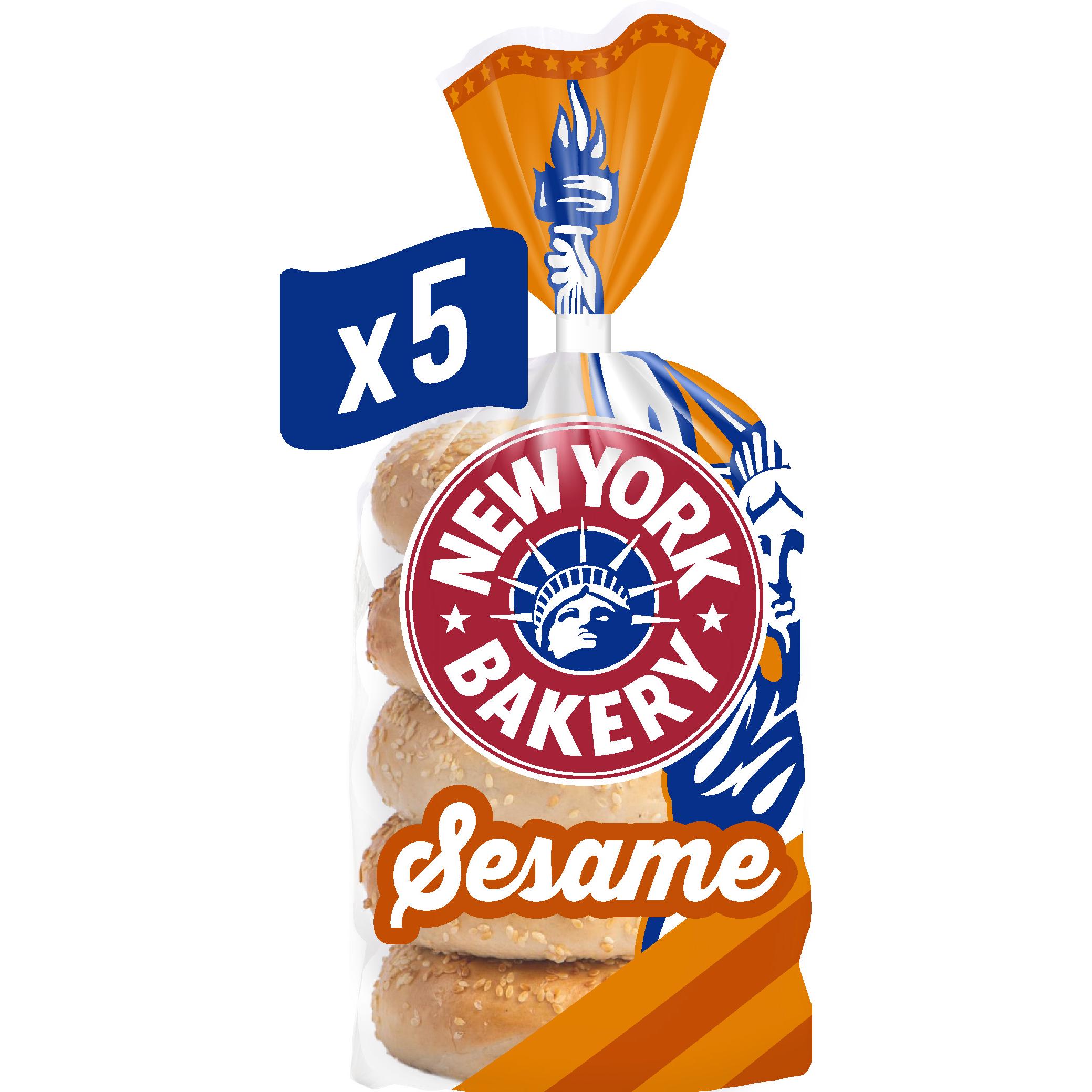 New York Bakery Co. Bagels, Sesame x5 thumbnail 3