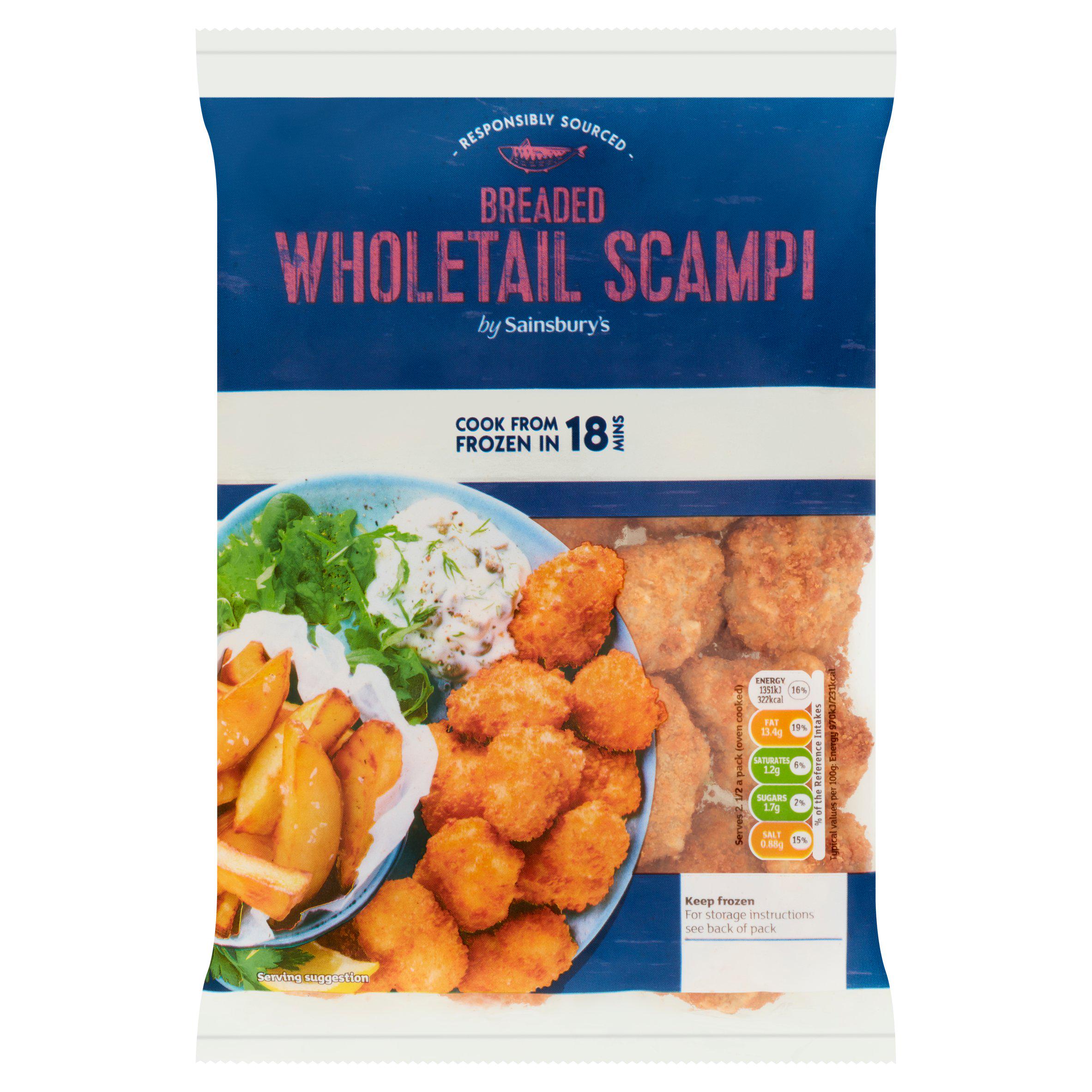 Sainsbury's Scottish Wholetail Breaded Scampi 300g