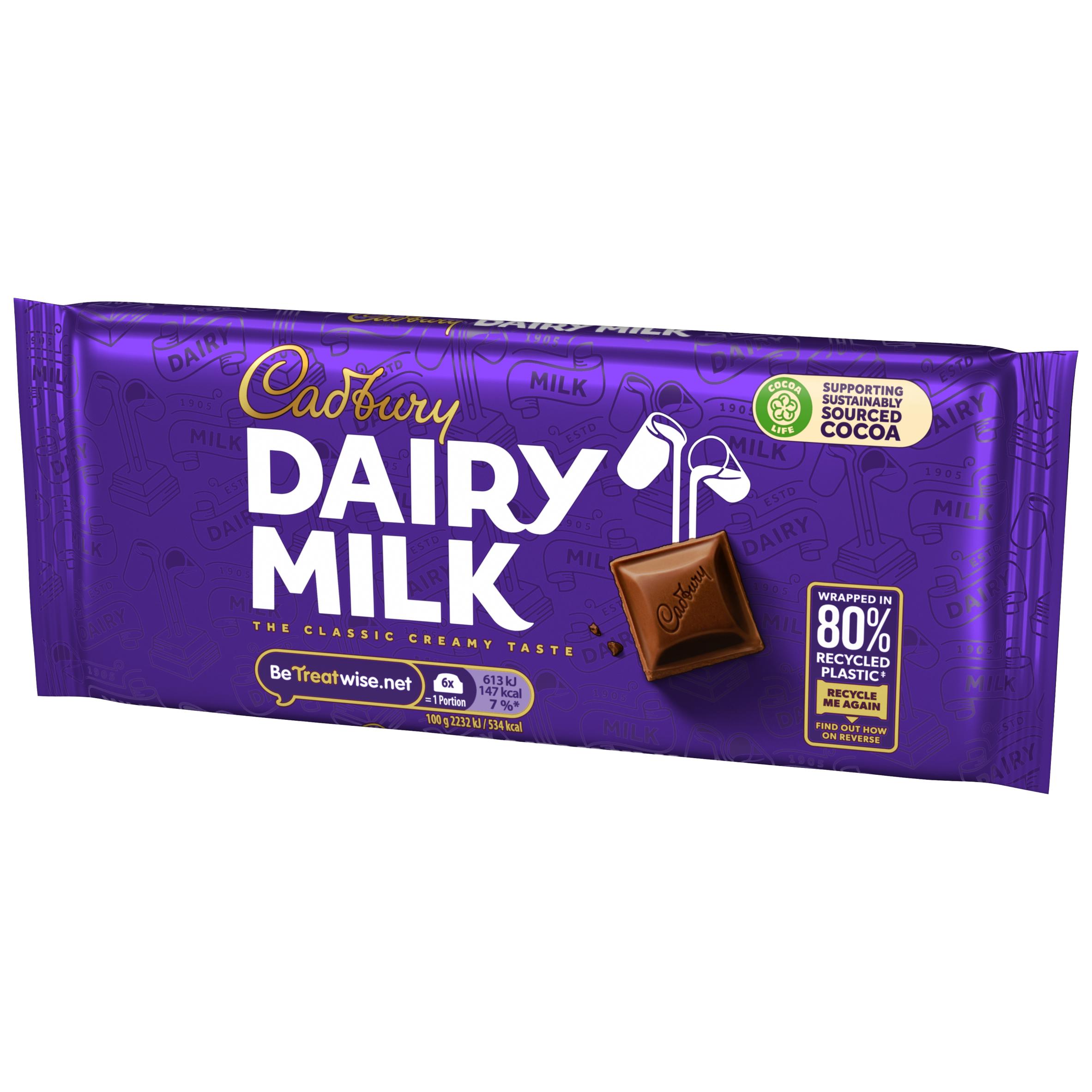 Cadbury Dairy Milk 110g Classic Chocolate Bar thumbnail 3