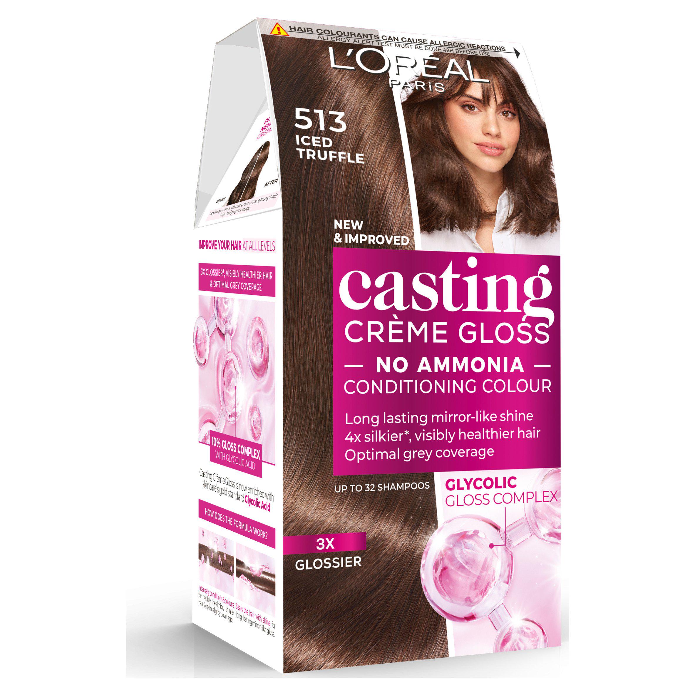 L'Oreal Casting Creme Gloss 513 Iced Truffle Brown Semi Permanent Hair Dye